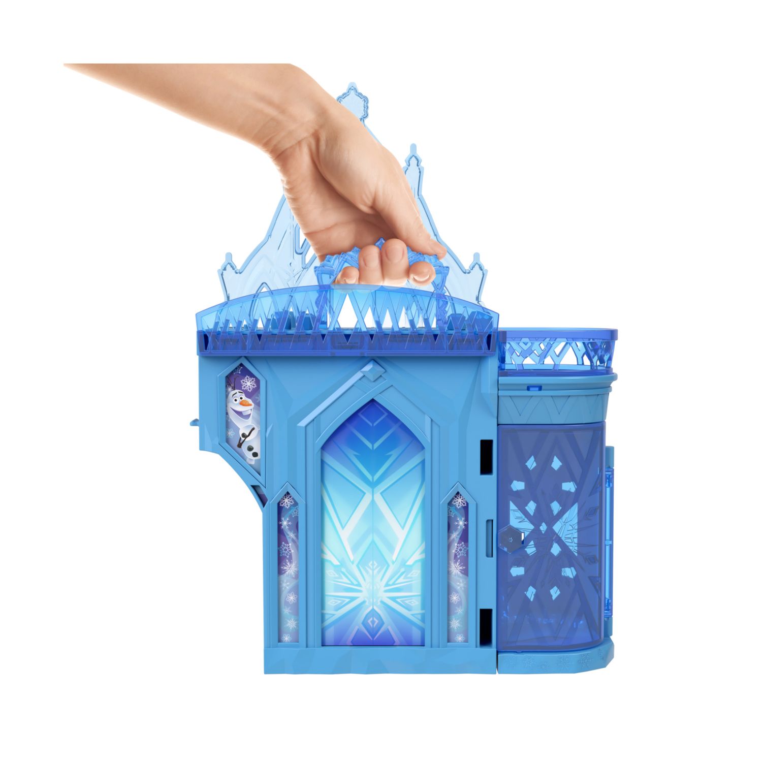 Mattel disney frozen - il palazzo di ghiaccio di elsa, set castello componibile ispirato al film con mini bambola e 8 accessori - DISNEY PRINCESS