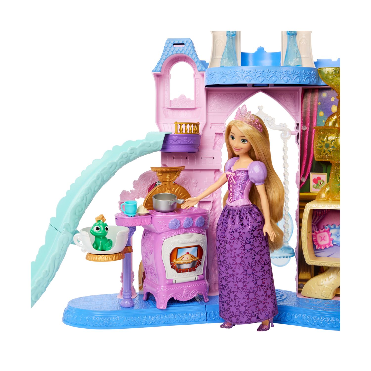 Mattel disney princess - palazzo dei cuccioli, set ispirato al film con 7 aree di gioco, 3 amici animali e oltre 17 accessori - DISNEY PRINCESS