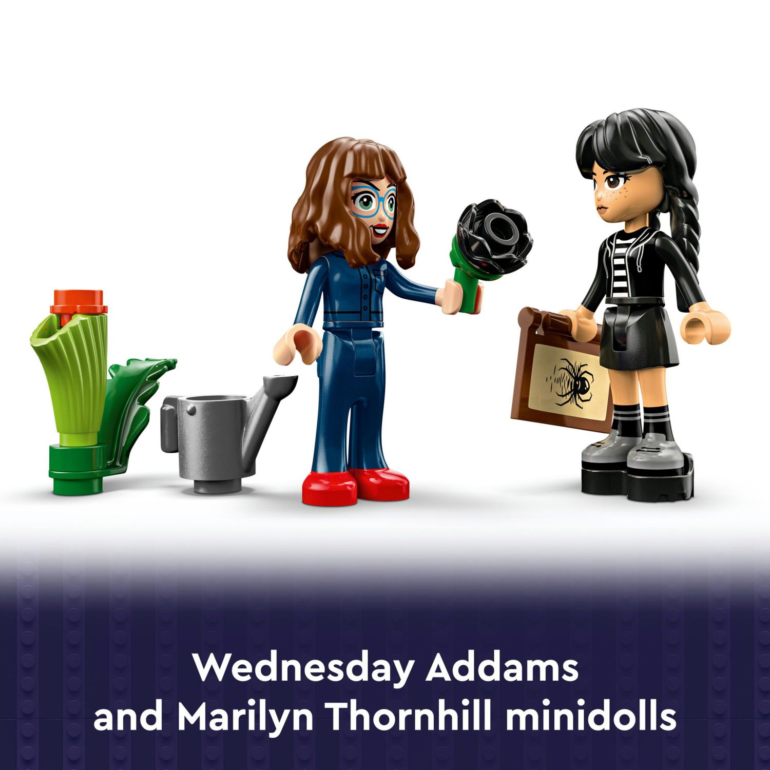 Lego 76784 - wednesday fiore di dalia nero con 2 bamboline, 9+ anni - Lego