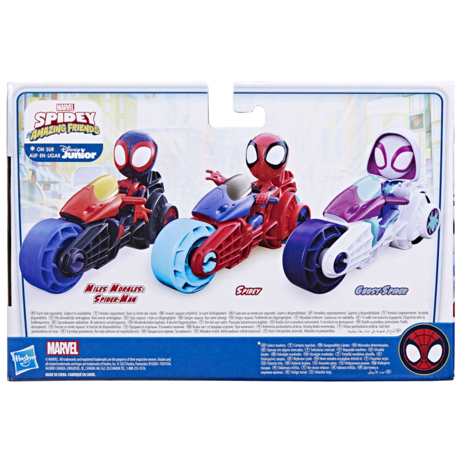 Hasbro marvel spidey e i suoi fantastici amici - action figure con moto giocattolo, giocattoli prescolari per bambini e bambine - SPIDEY