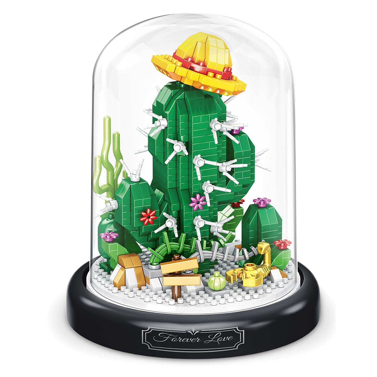 Set giardino miniatura assortito  - mattoncini fiore cactus, rosa, girasole, tulipano - ZIG ZAG