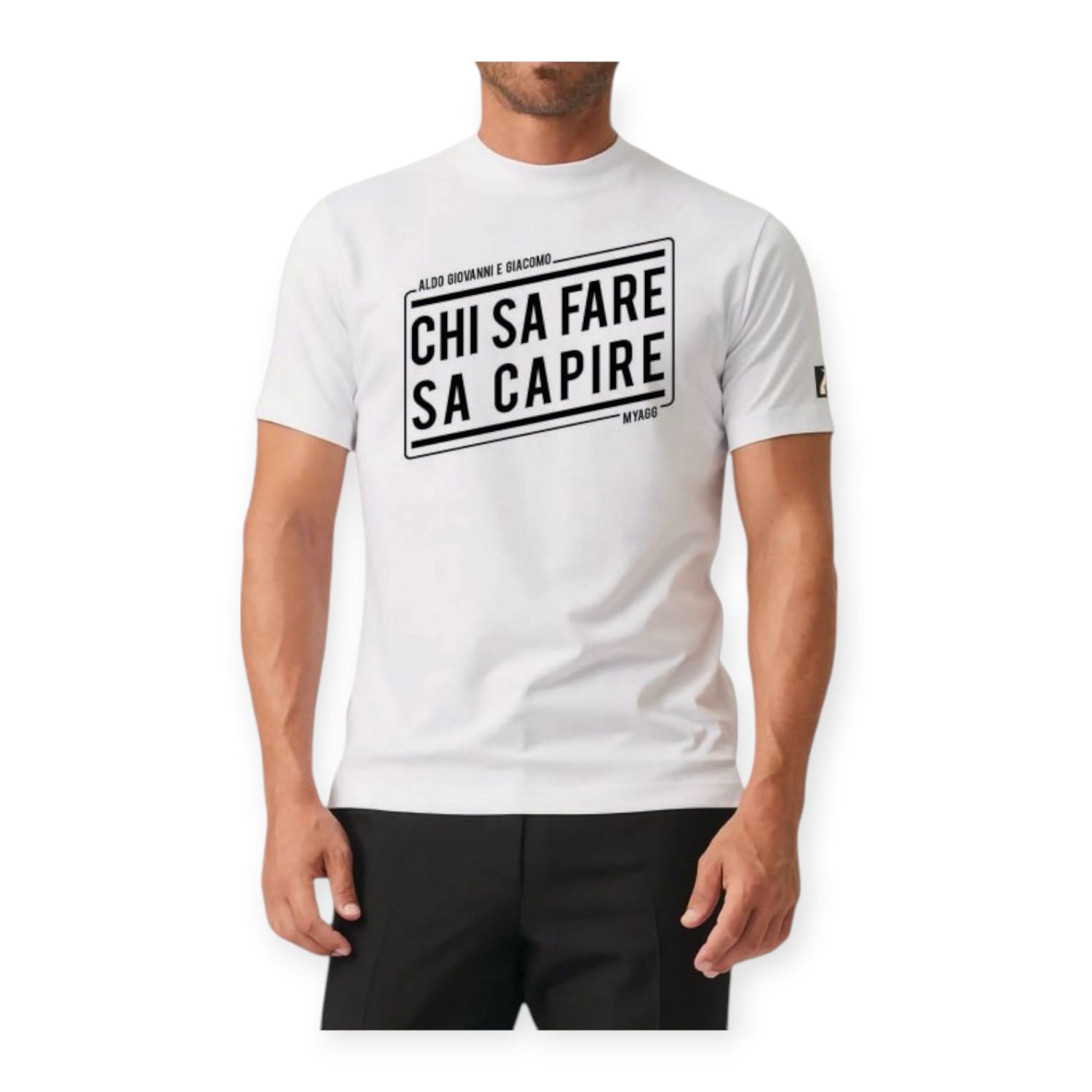 Myagg t-shirt chi sa fare sa capire bianca - MYAGG