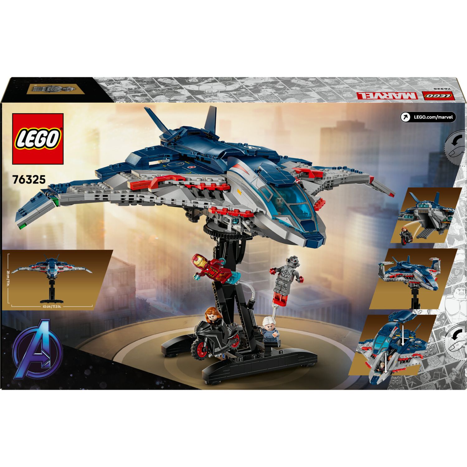 Lego marvel - 76325 - quinjet avengers: age of ultron - aereo giocattolo - LEGO SUPER HEROES, Lego