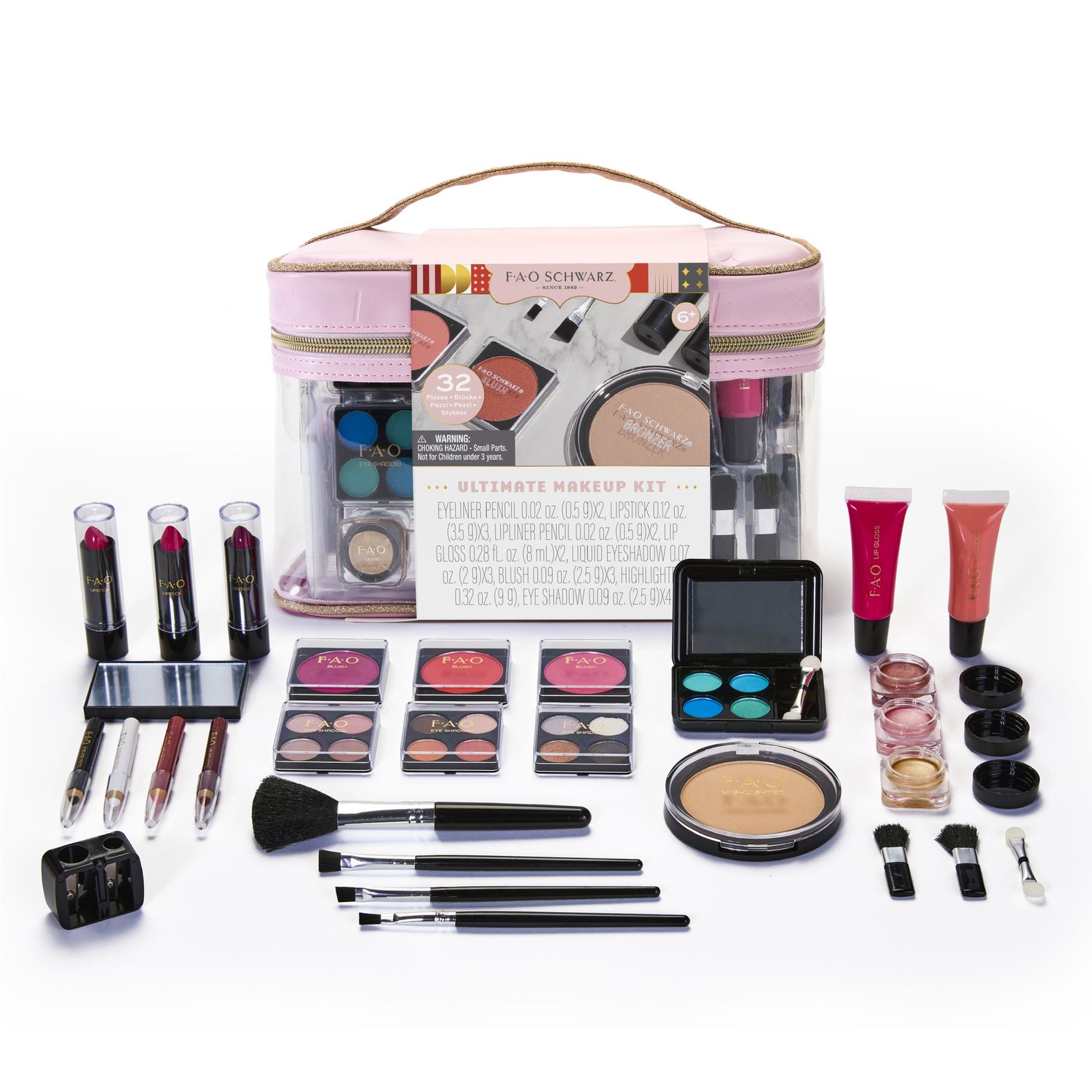 Fao schwarz - kit trucco ultimate per bambini con 30+ pezzi sicuri - 