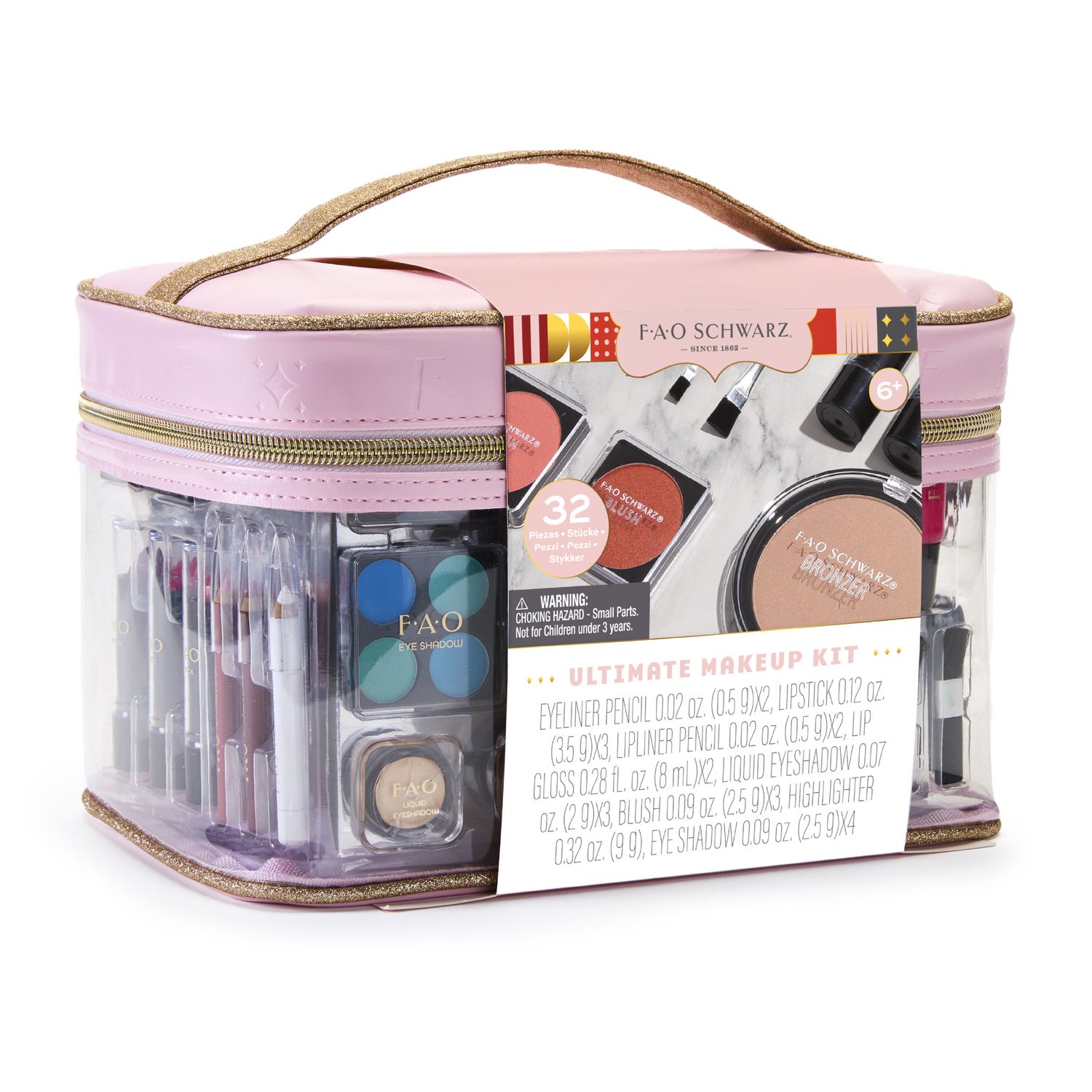 Fao schwarz - kit trucco ultimate per bambini con 30+ pezzi sicuri - 