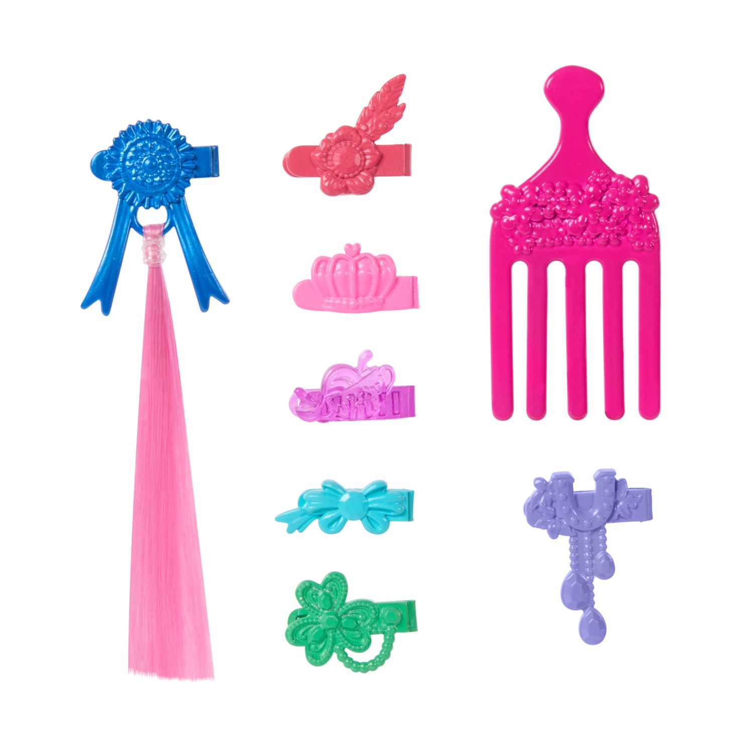 Barbie - pony, cavallo con lunga criniera da acconciare, pettine, extension e accessori per lo styling inclusi - Barbie