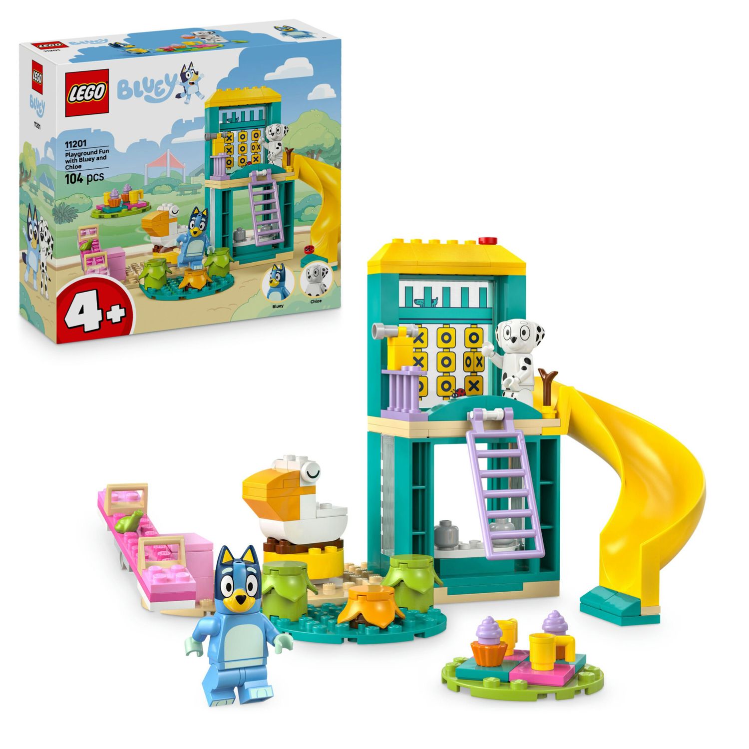 Lego 11201 - bluey parco giochi con scivolo e 2 minifigure, 4+ anni - BLUEY, Lego