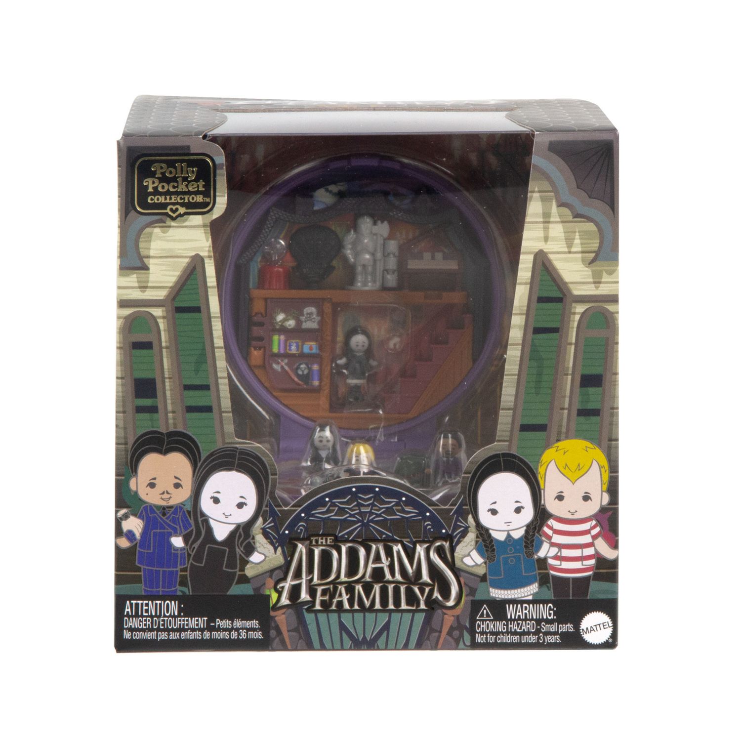 ​polly pocket - la famiglia addams, cofanetto in edizione speciale da collezione, con 4 bambole dei personaggi principali e 10 accessori - Polly Pocket