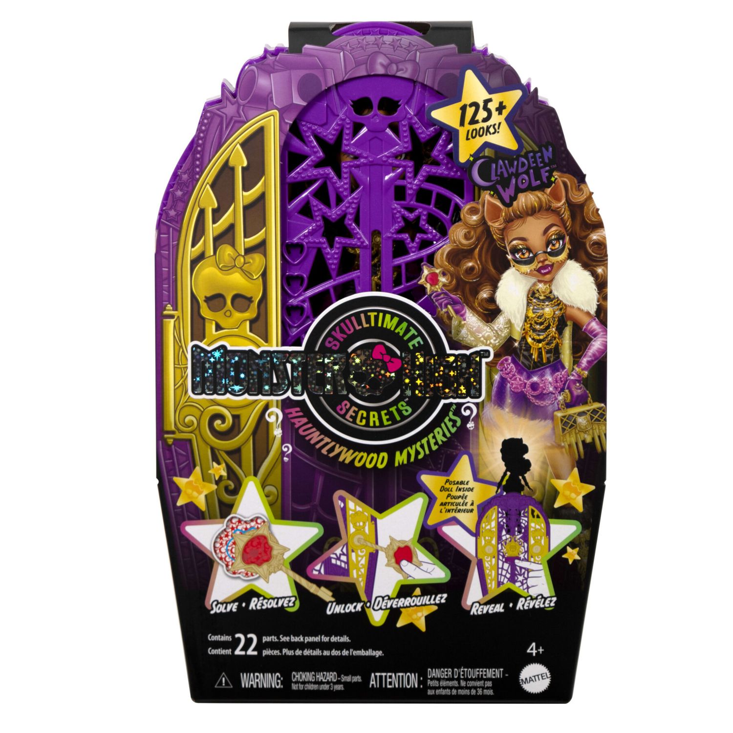 Monster high - clawdeen wolf i misteri di hauntlywood, bambola con abiti, guardaroba e 19 accessori glamour a sorpresa - Monster High