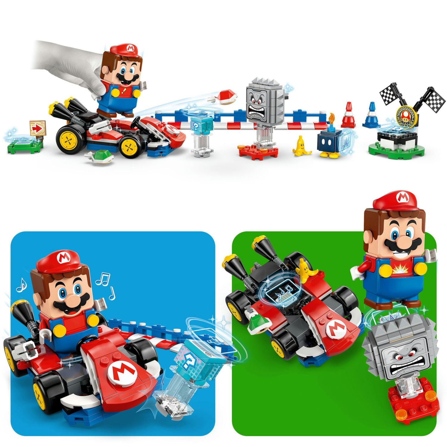 Lego 72043 - mario kart con kart standard e 3 personaggi, 7+ anni - LEGO® Super Mario™, Lego