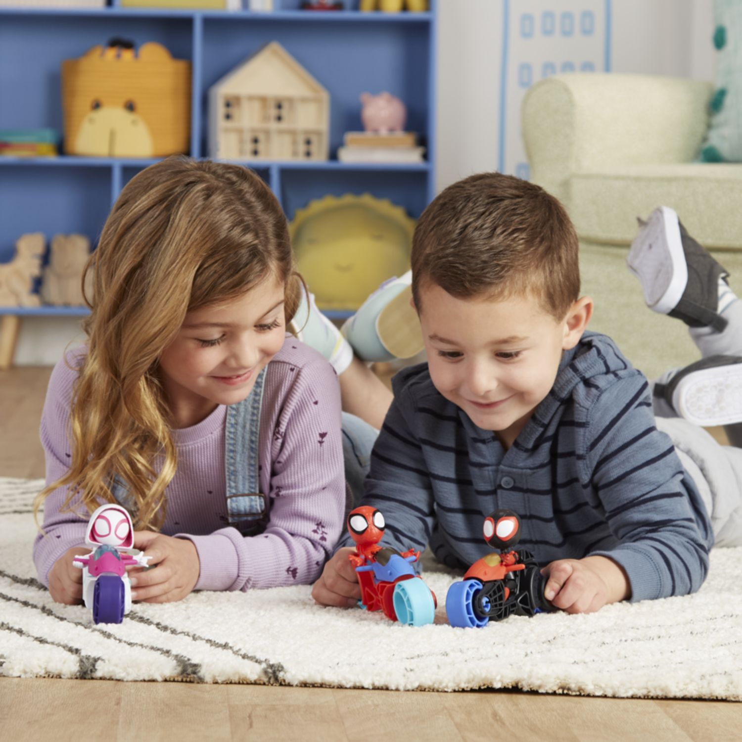 Hasbro marvel spidey e i suoi fantastici amici - action figure con moto giocattolo, giocattoli prescolari per bambini e bambine - SPIDEY