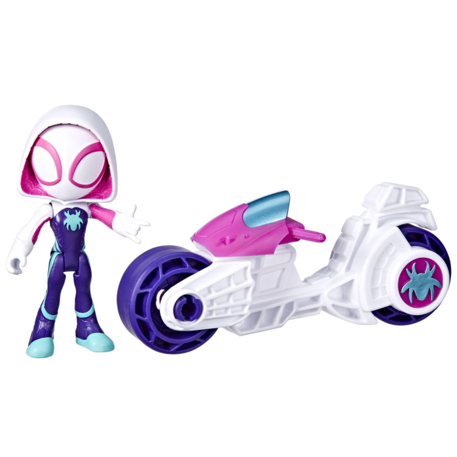 Hasbro marvel spidey e i suoi fantastici amici - action figure con moto giocattolo, giocattoli prescolari per bambini e bambine - SPIDEY