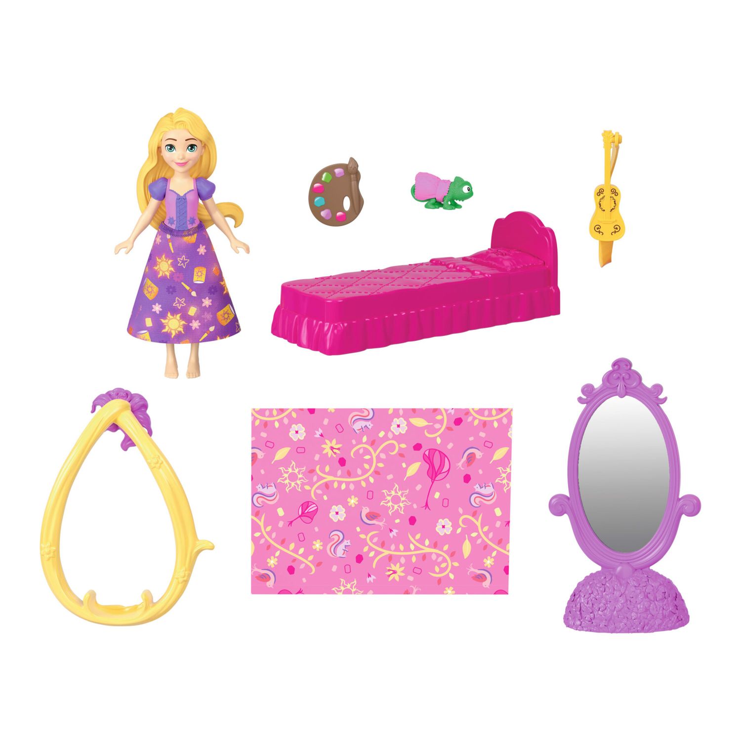 Mattel disney princess - la torre di rapunzel, set componibile ispirato al film con rapunzel, pascal e 7 accessori - DISNEY PRINCESS