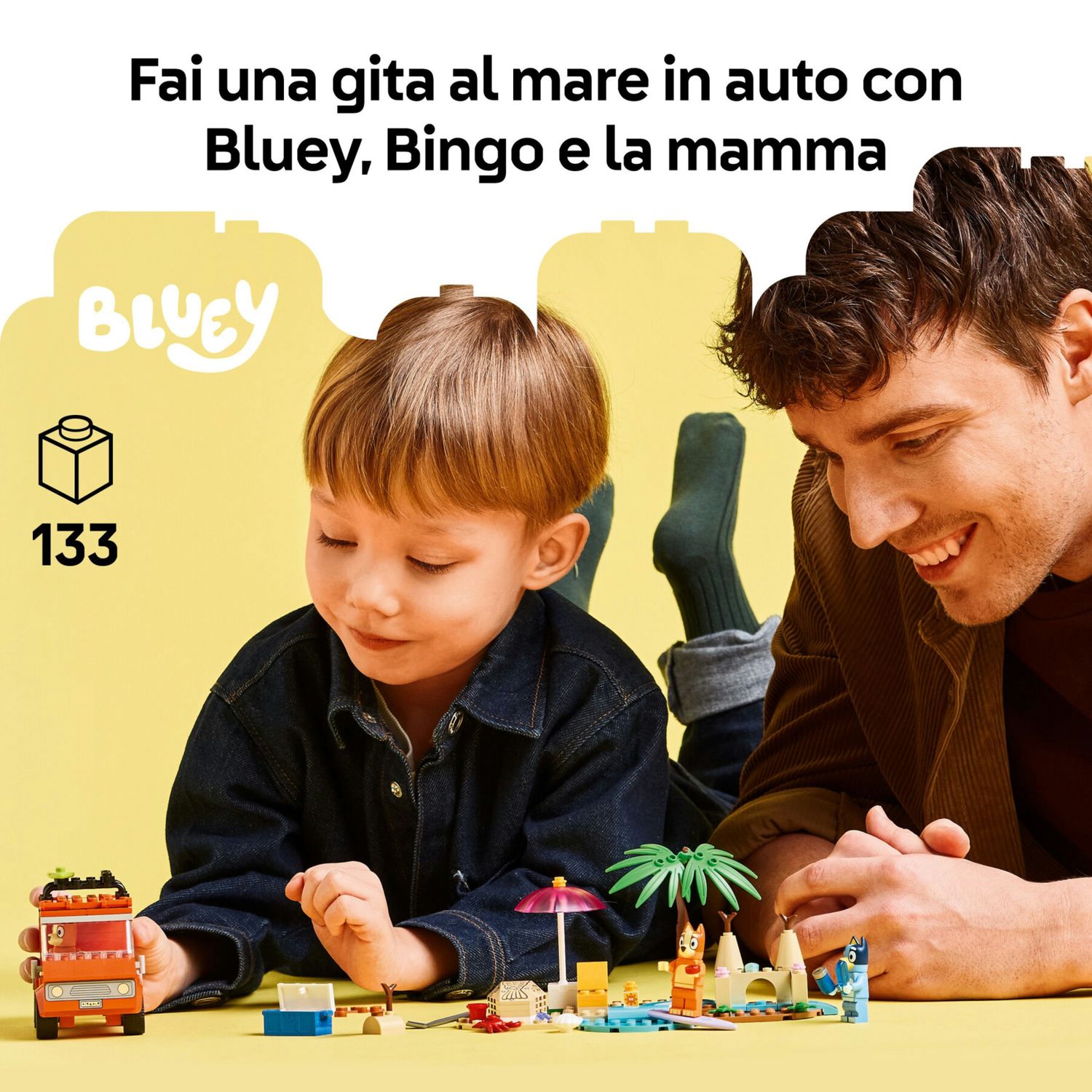 Lego 11202 - bluey vacanza in spiaggia con auto e 3 figure, 4+ anni - BLUEY, Lego