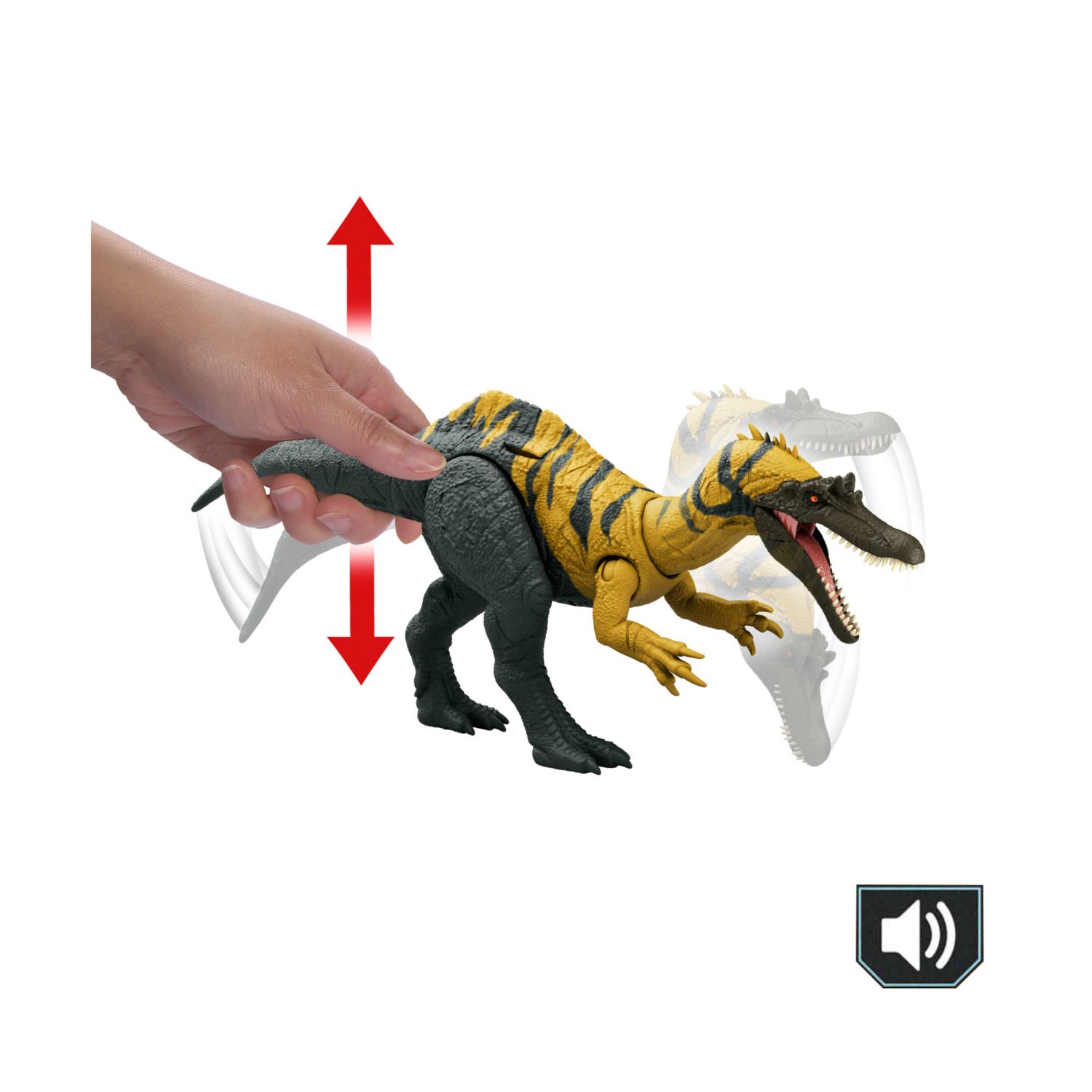 Mattel jurassic world - ceratosuchops ruggito selvaggio, dinosauro snodato con ruggito feroce e azione d'attacco inclusa - Jurassic World