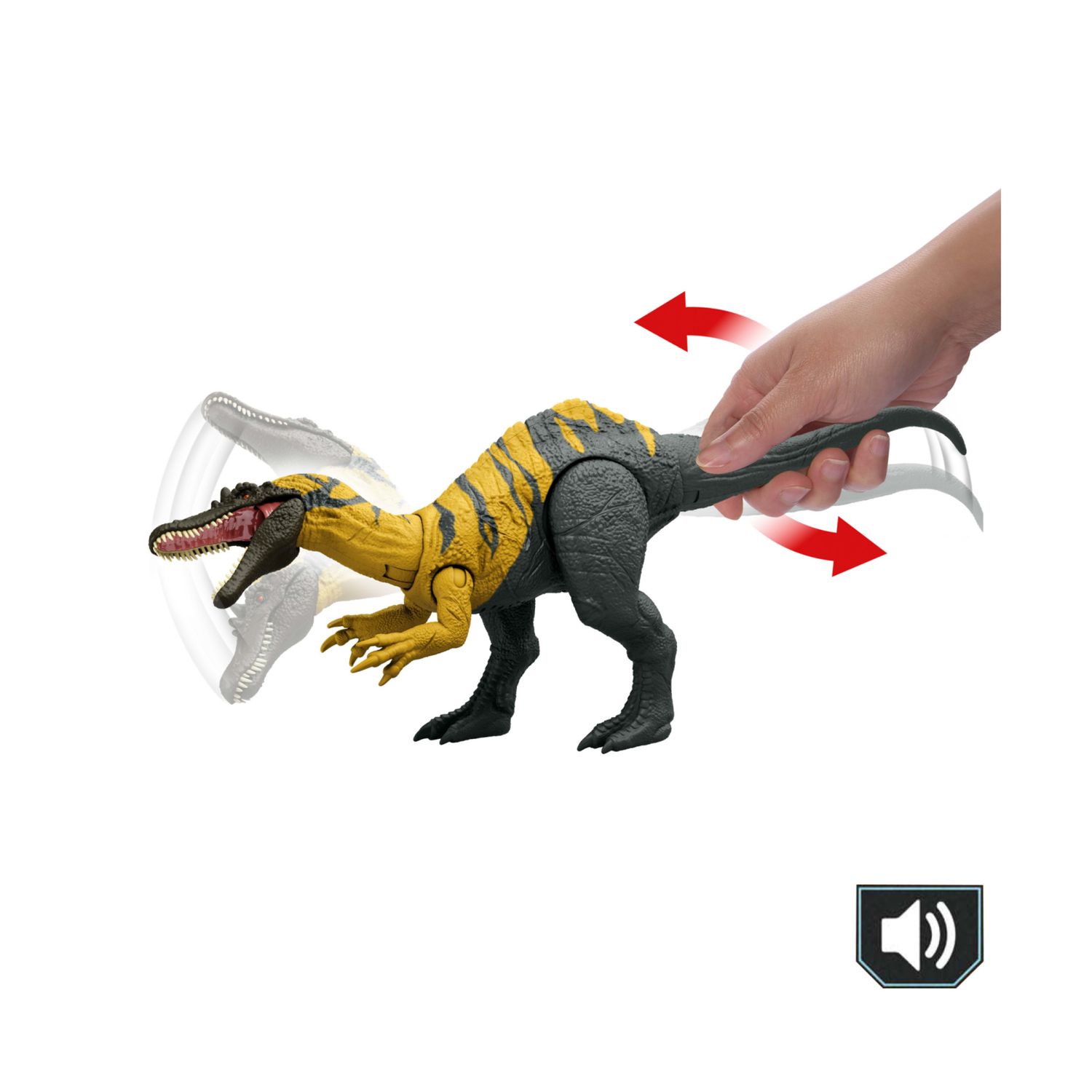 Mattel jurassic world - ceratosuchops ruggito selvaggio, dinosauro snodato con ruggito feroce e azione d'attacco inclusa - Jurassic World