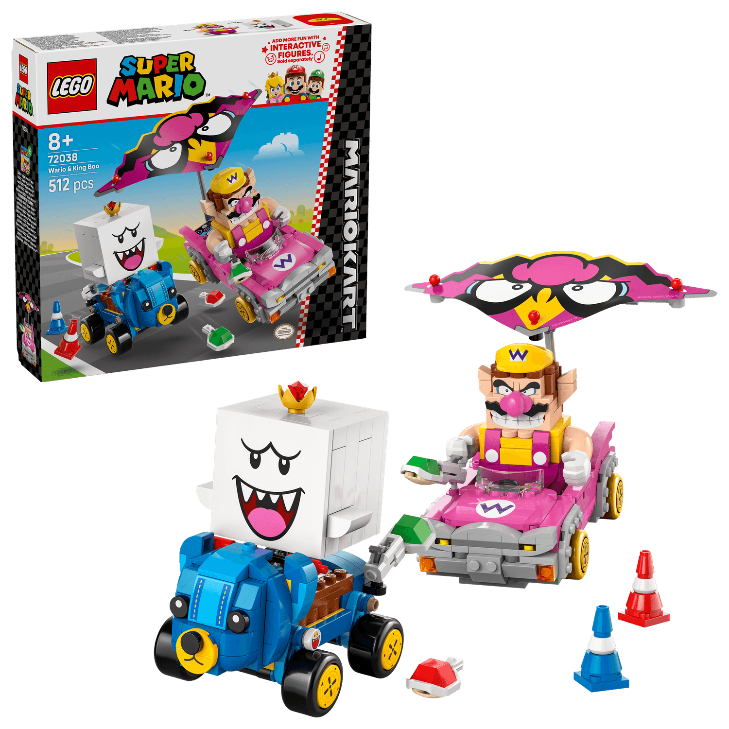 Lego 72038 - mario kart wario vs re boo con 2 veicoli, 8+ anni - Lego