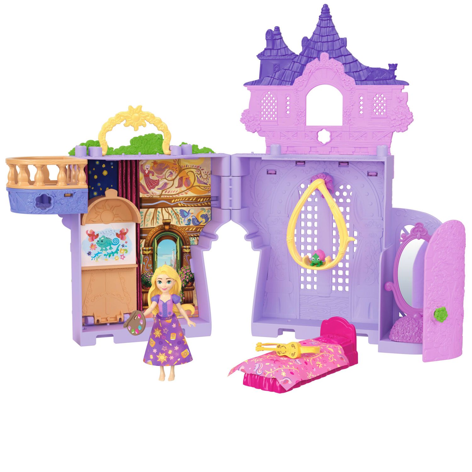 Mattel disney princess - la torre di rapunzel, set componibile ispirato al film con rapunzel, pascal e 7 accessori - DISNEY PRINCESS