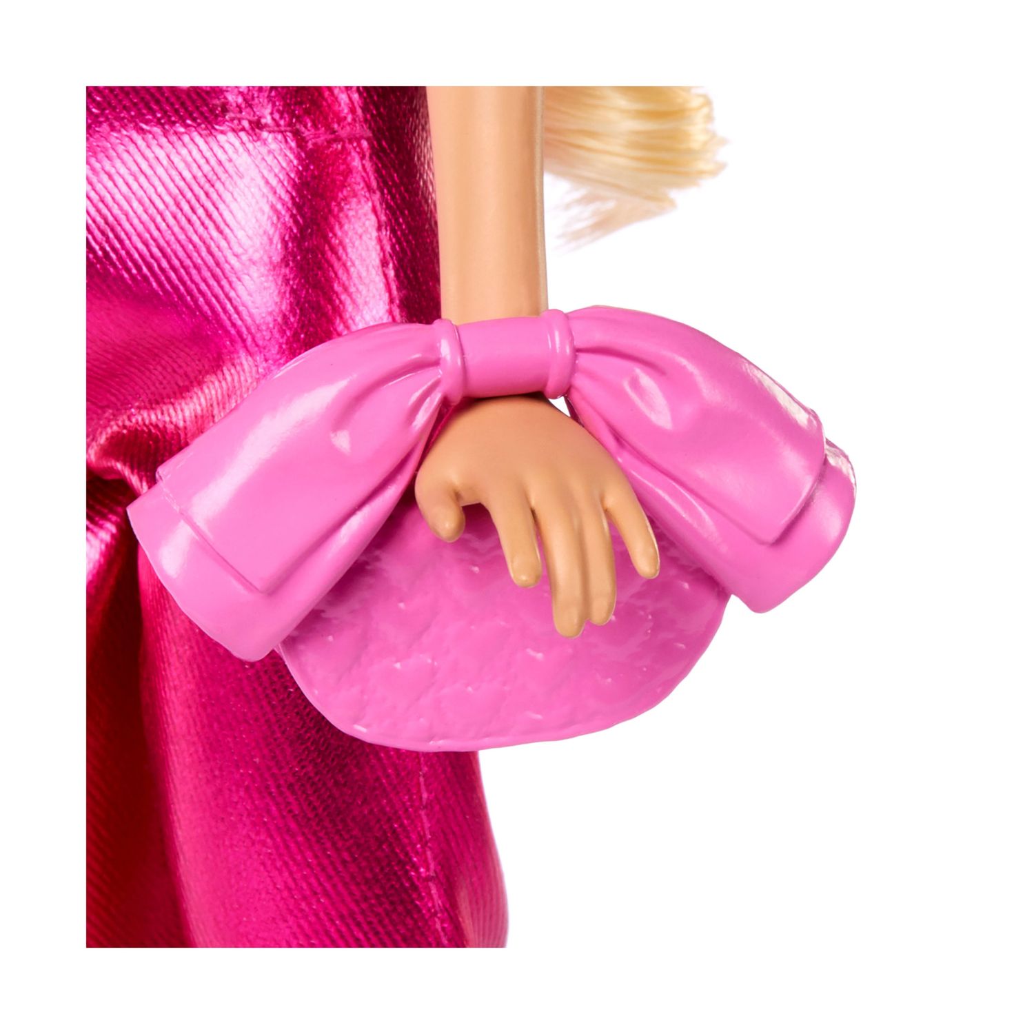 Barbie - deluxe style n. 5, bambola con abito rosa metallizzato e capelli biondi, top a corsetto scintillante e pantaloni lucidi - Barbie