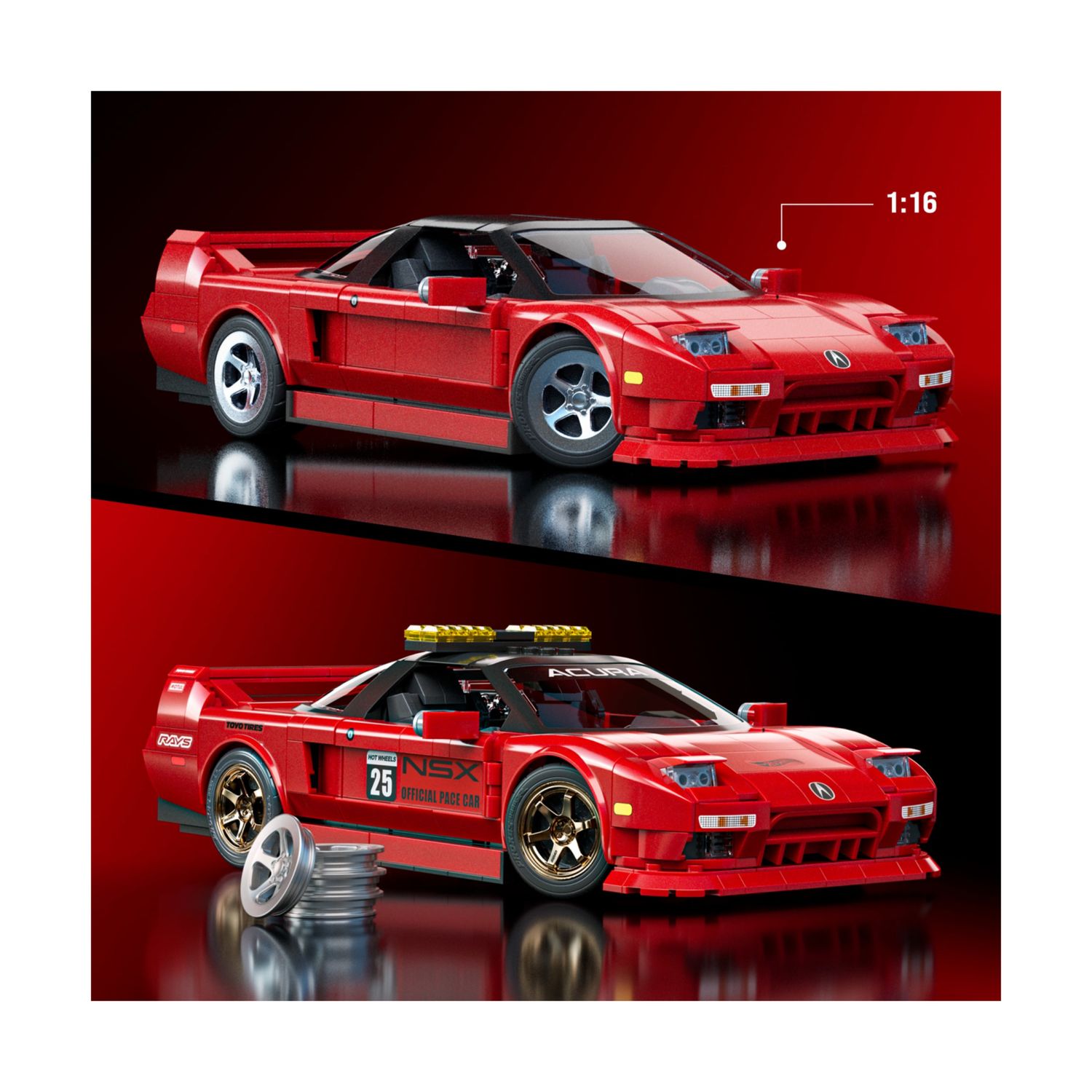 ​​mattel brick shop hot wheels - ’90 acura nsx serie elite, set da costruire con 876 pezzi, dettagli realistici e adesivi - BRICK SHOP, Hot Wheels