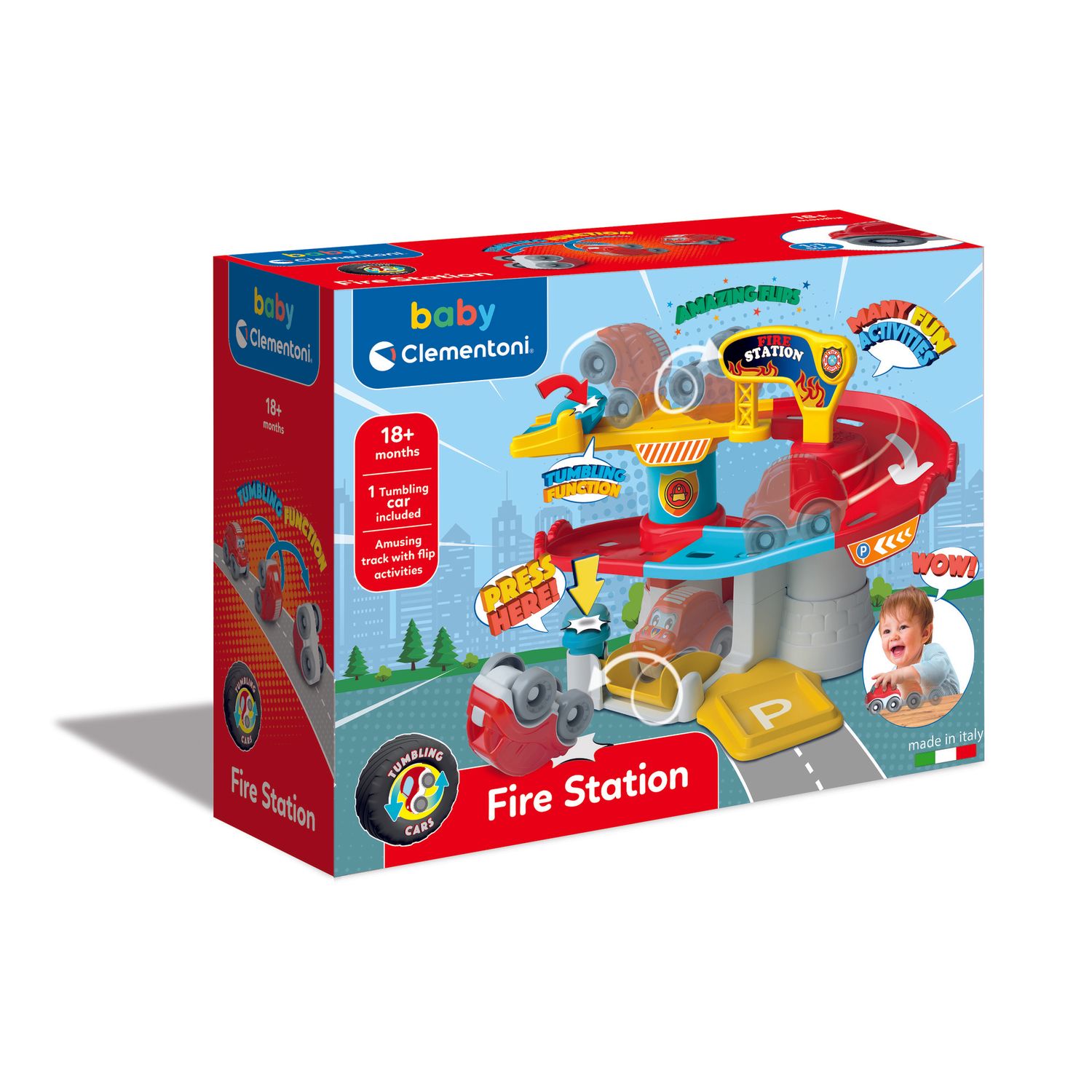 Stazione dei pompieri tumbling cars - 18m+ - baby clementoni - BABY CLEMENTONI