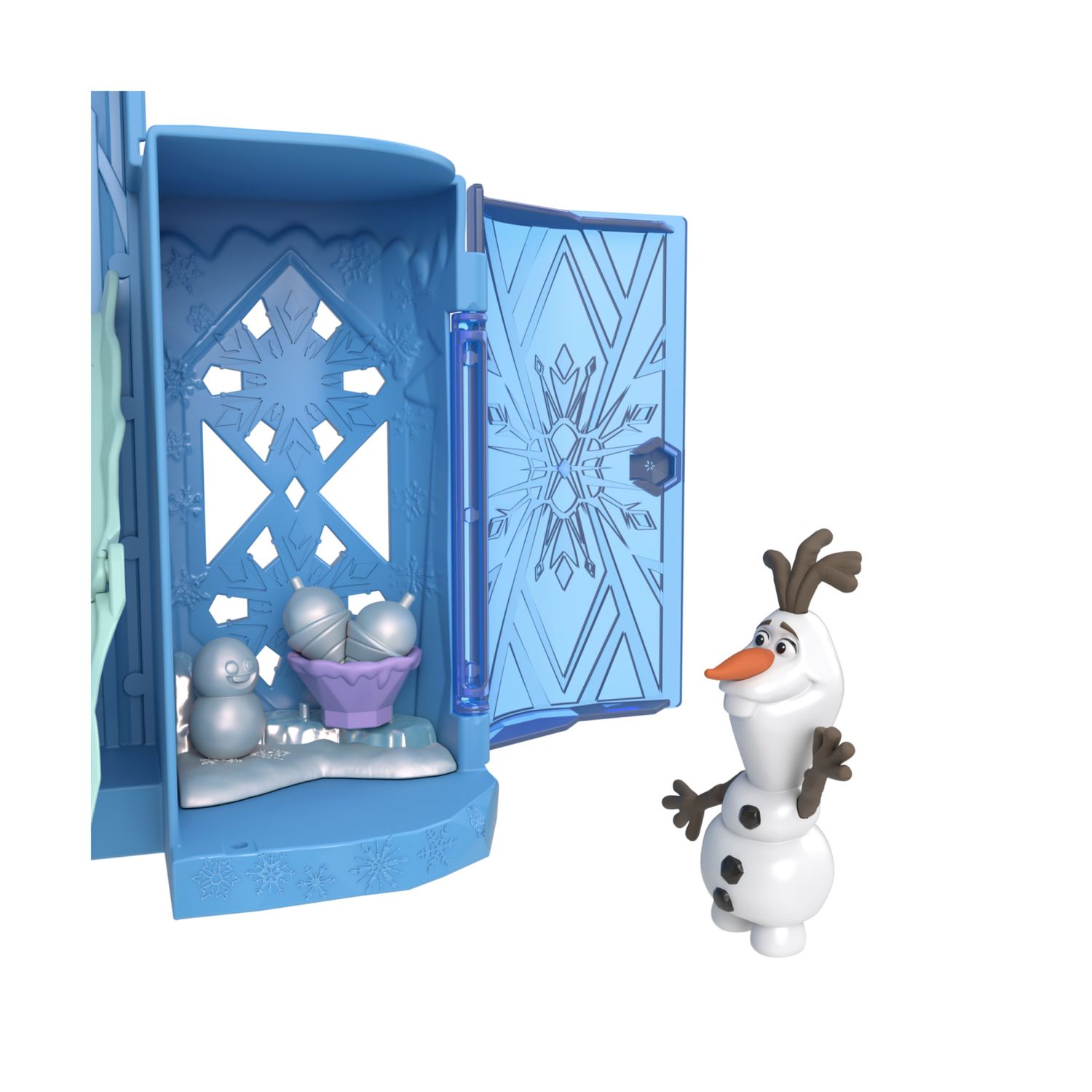 Mattel disney frozen - il palazzo di ghiaccio di elsa, set castello componibile ispirato al film con mini bambola e 8 accessori - DISNEY PRINCESS