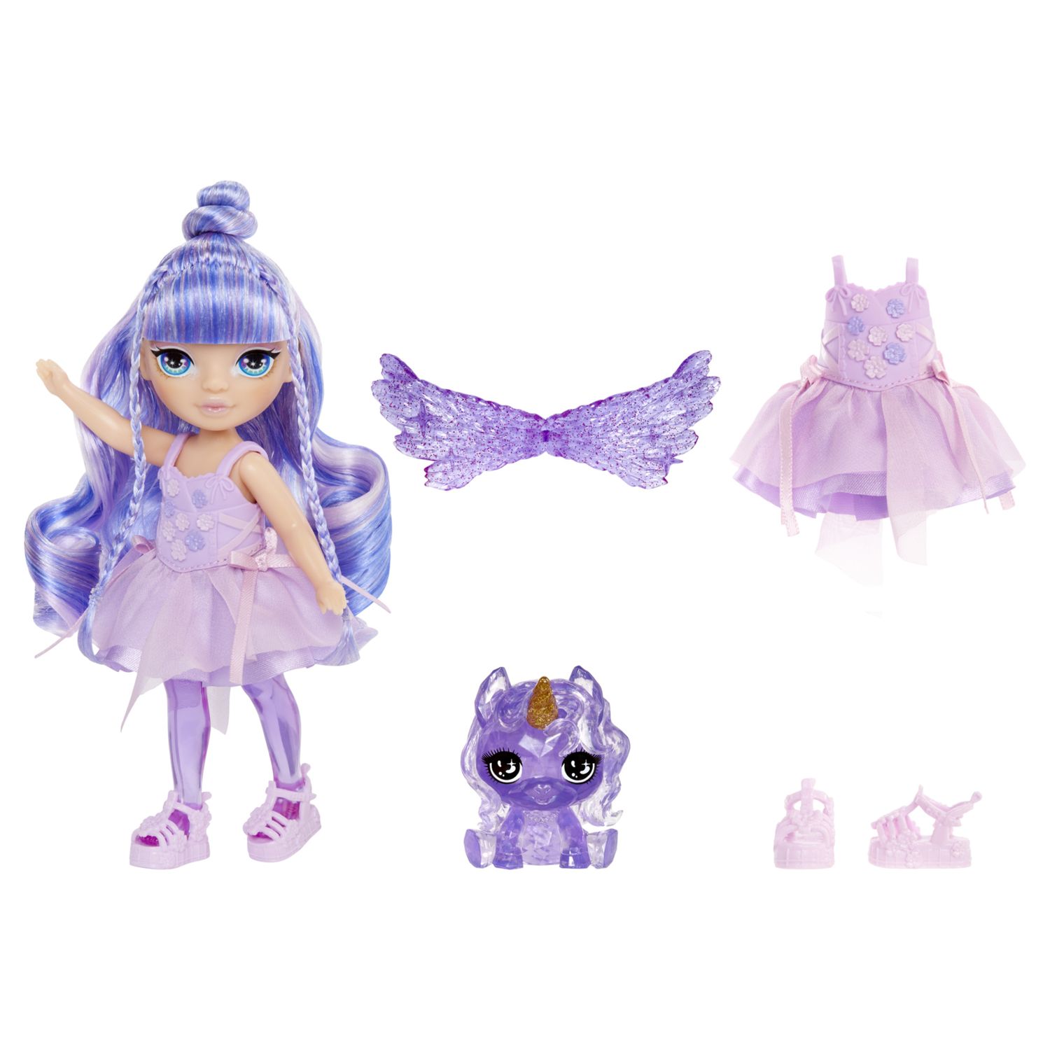Rainbow high littles - fairy doll  singola assortita 14 cm con pet fantasy - Rainbow High