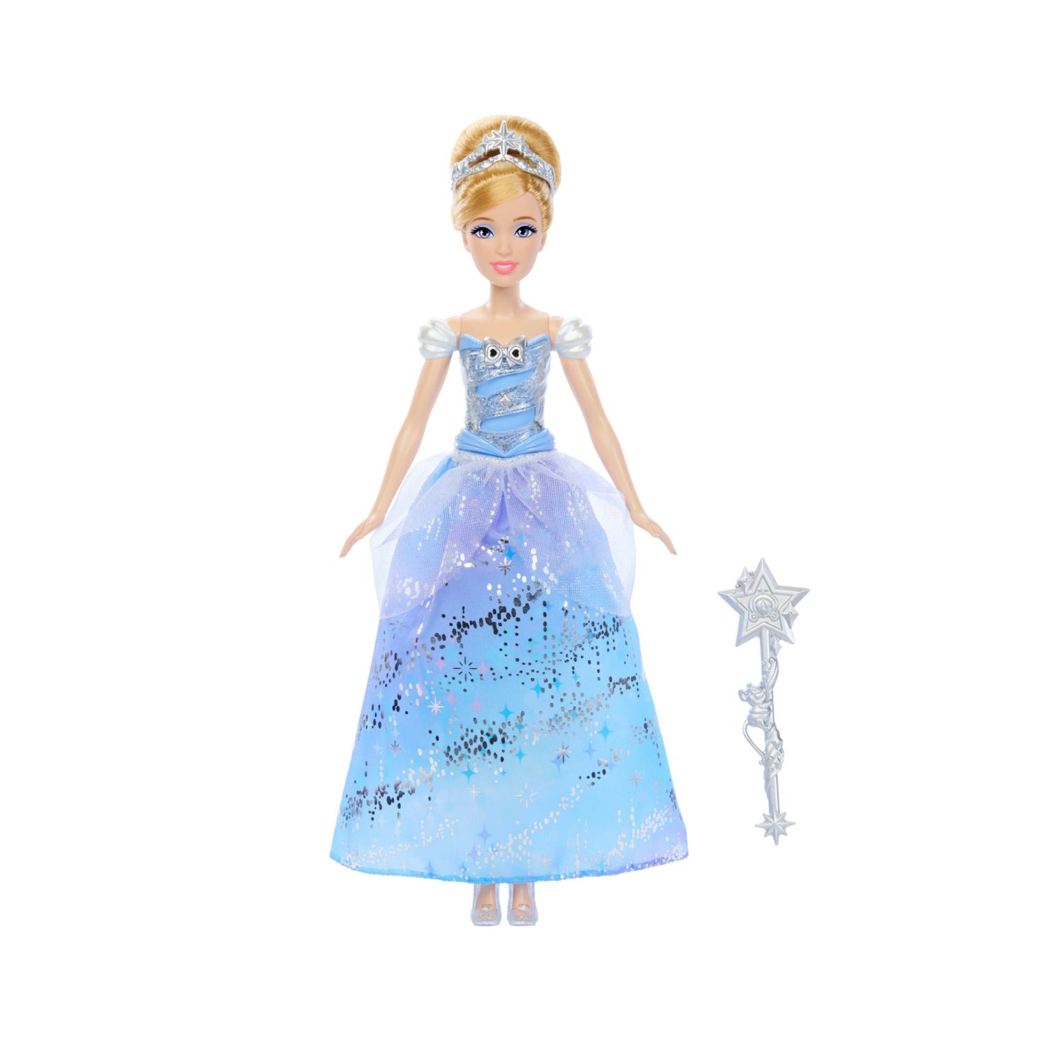 Mattel disney princess - cenerentola ballo incantato, bambola ispirata al film con abito che si illumina e bacchetta magica con suoni - DISNEY PRINCESS