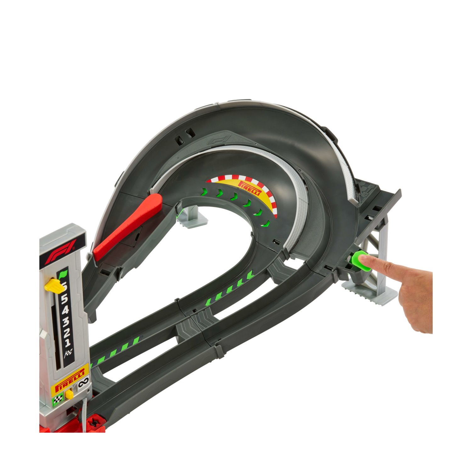 Hot wheels racing - circuito grand prix, set pista con due modalità gara e booster motorizzato, include 3 veicoli di formula 1 - Hot Wheels