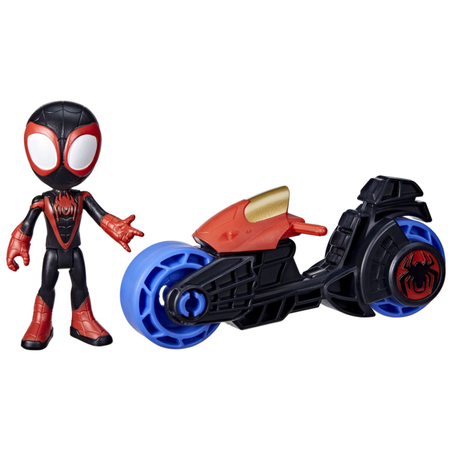 Hasbro marvel spidey e i suoi fantastici amici - action figure con moto giocattolo, giocattoli prescolari per bambini e bambine - SPIDEY