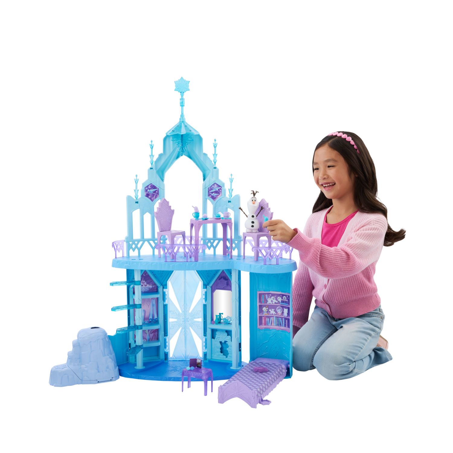 Mattel disney frozen - palazzo di ghiaccio di elsa, set con personaggio olaf e 21 accessori, 5 aree di gioco ispirate ai film - Frozen
