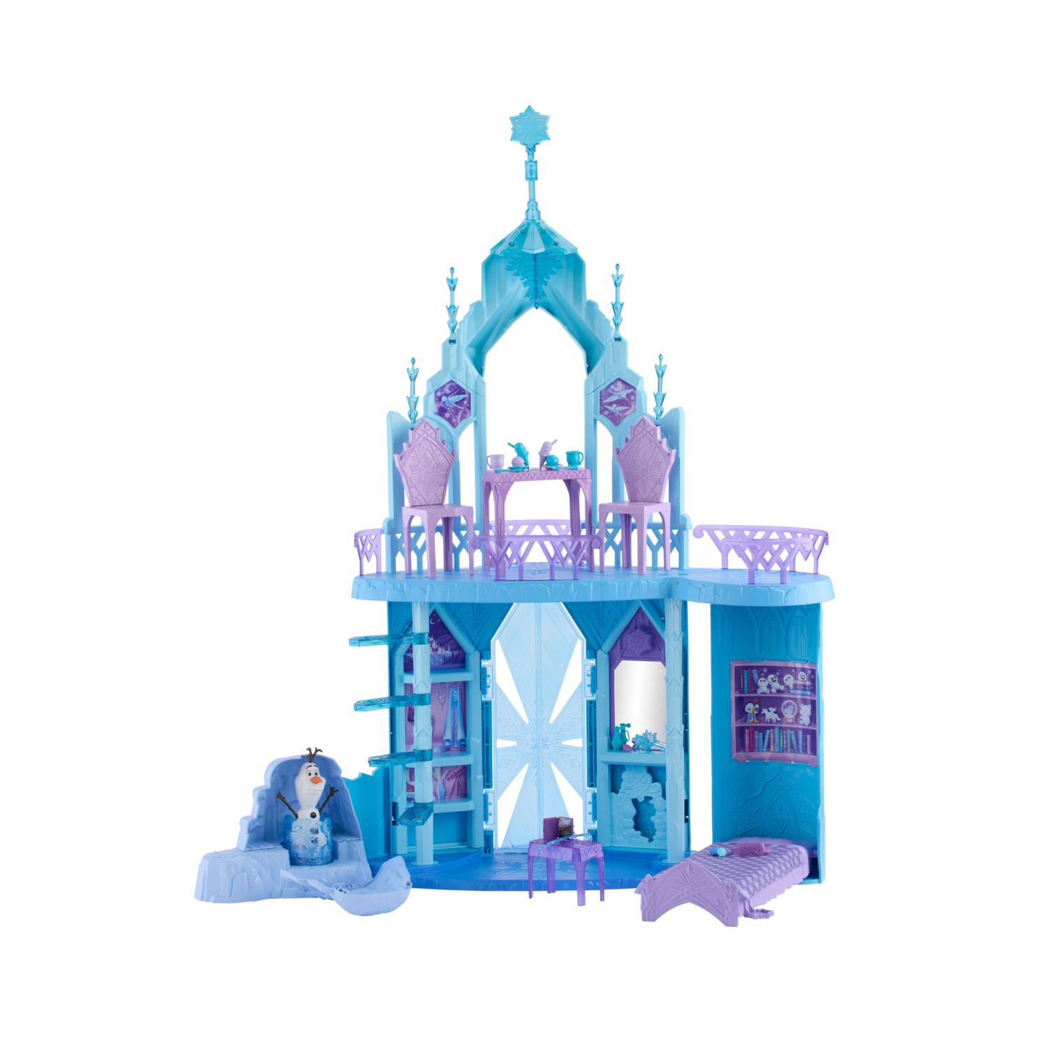 Mattel disney frozen - palazzo di ghiaccio di elsa, set con personaggio olaf e 21 accessori, 5 aree di gioco ispirate ai film - Frozen