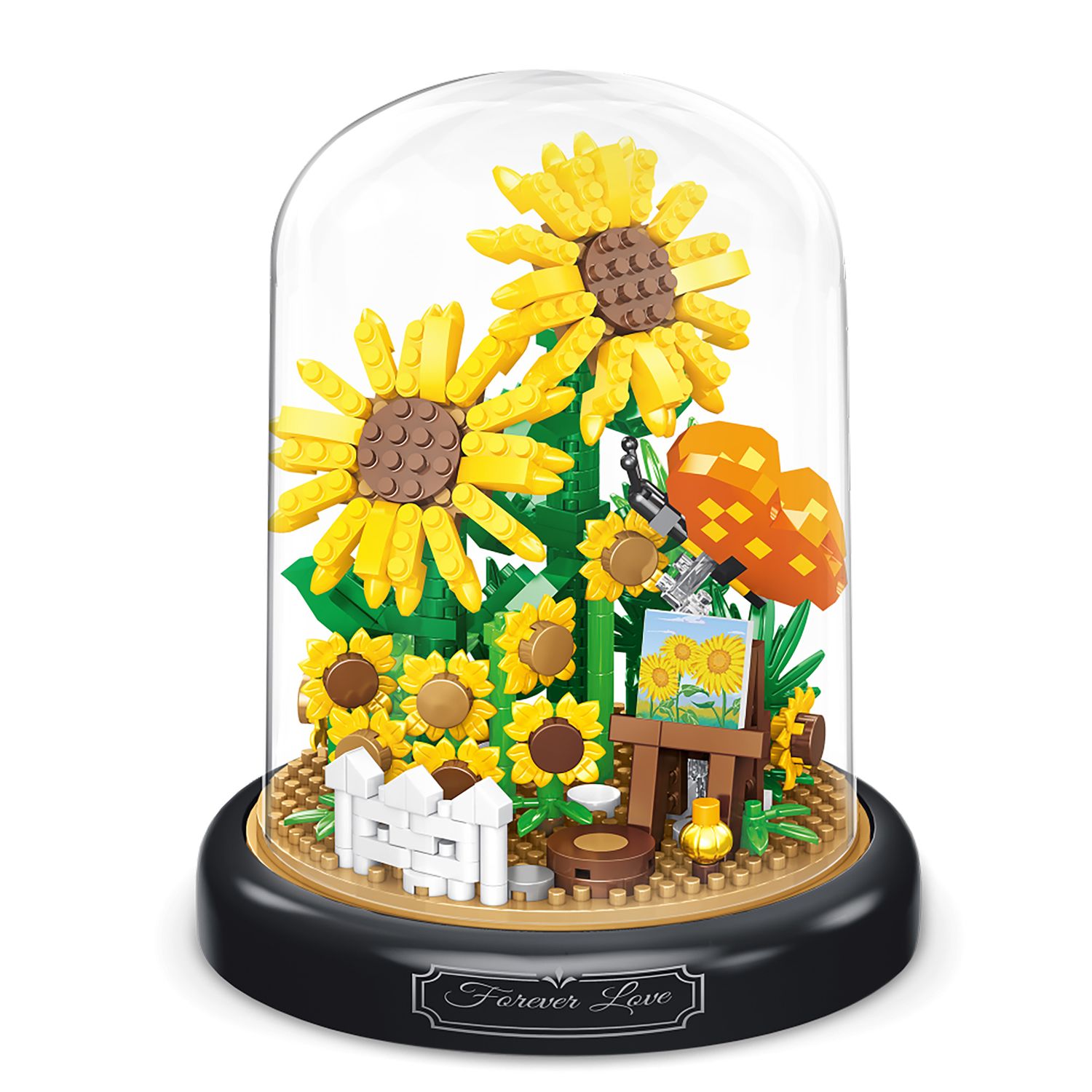 Set giardino miniatura assortito  - mattoncini fiore cactus, rosa, girasole, tulipano - ZIG ZAG