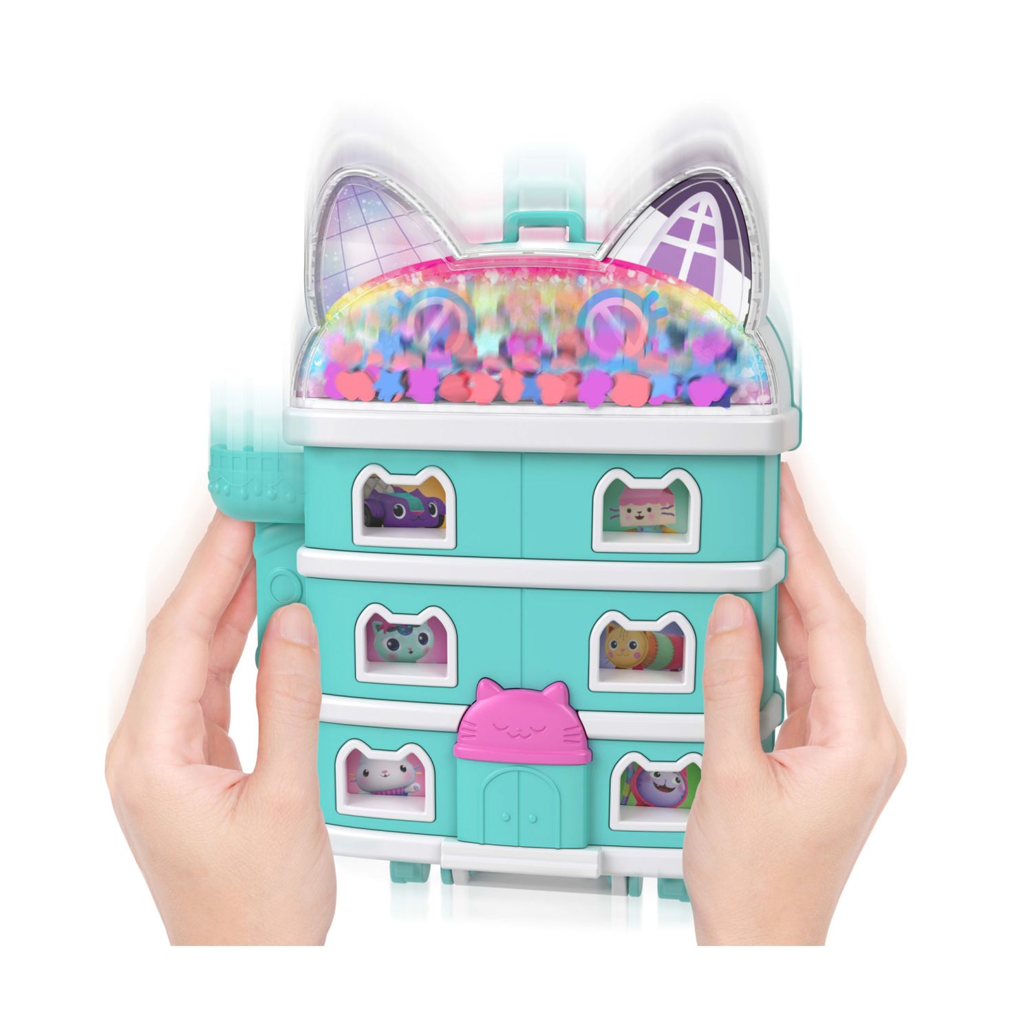 Polly pocket - la casa delle bambole di gabby, cofanetto con mini gabby, 9 accessori e amici gattini - Polly Pocket