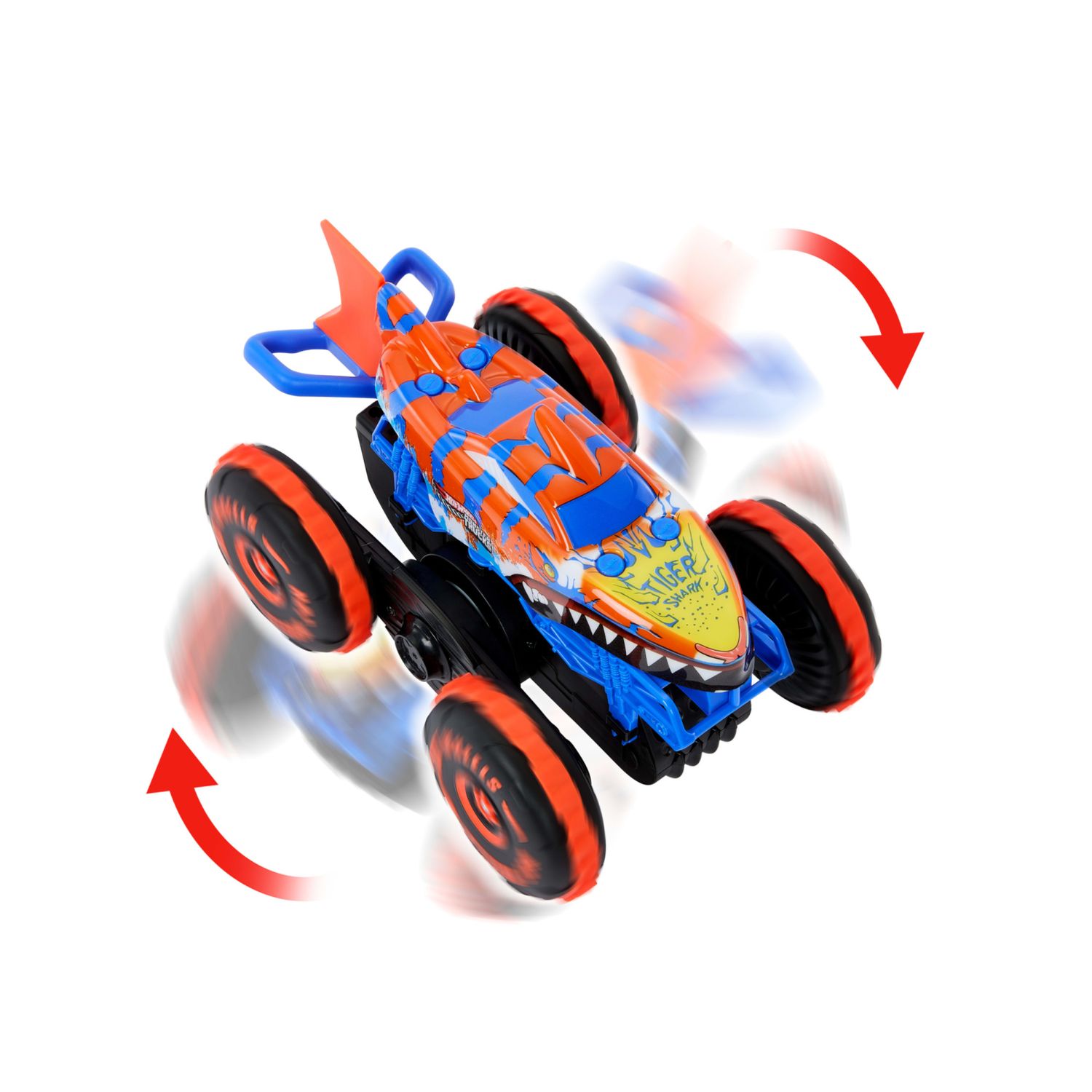 Hot wheels monster trucks - tiger shark super scalatore rc, veicolo radiocomandato con 3 modalità per gareggiare, scalare e fare acrobazie - Hot Wheels