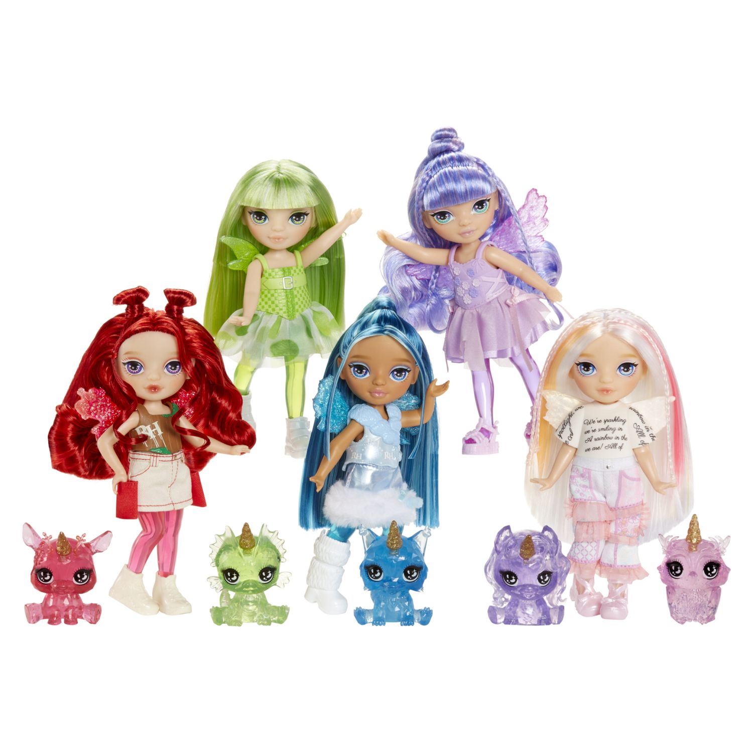Rainbow high littles - fairy doll  singola assortita 14 cm con pet fantasy - Rainbow High