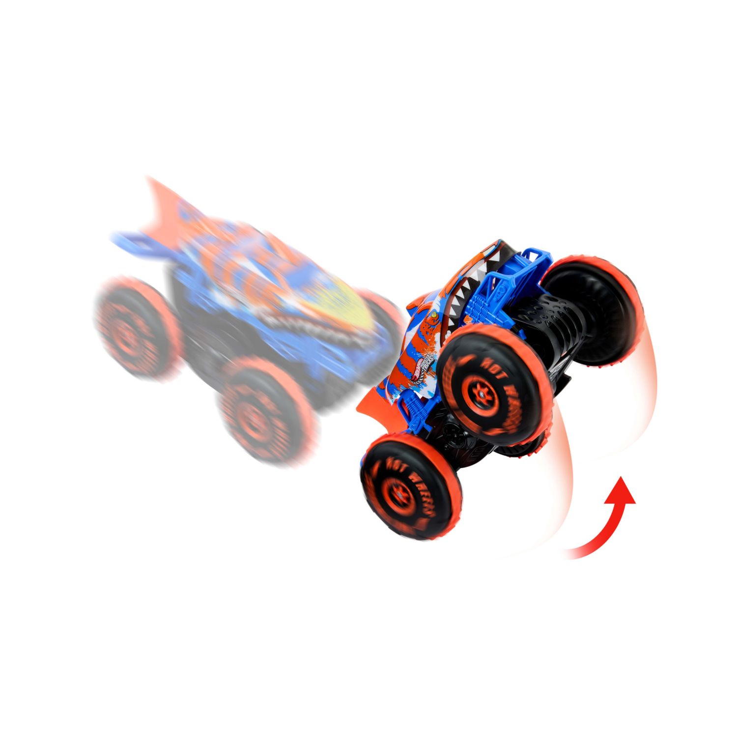 Hot wheels monster trucks - tiger shark super scalatore rc, veicolo radiocomandato con 3 modalità per gareggiare, scalare e fare acrobazie - Hot Wheels