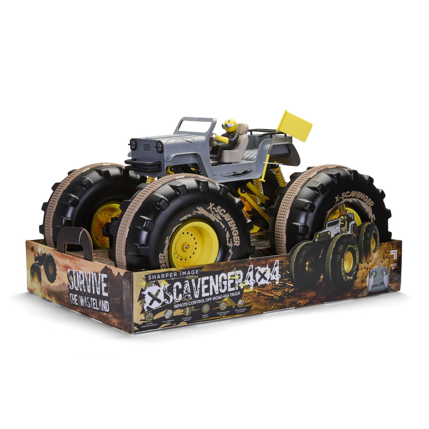 X scavenger 4x4 rc truck fuoristrada con led e accessori - sharper image - Sharper Image