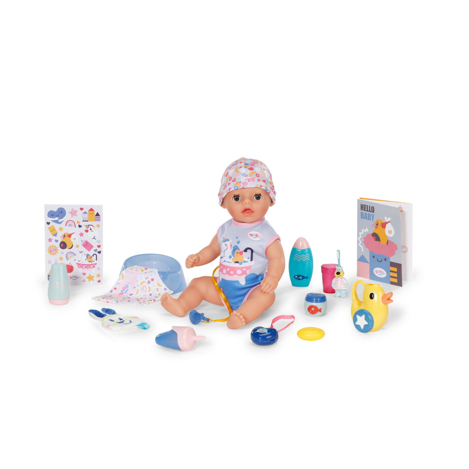 Baby born lukas bagnetto 36cm, bambola con 7 funzioni per bambini da 1 anno, funziona senza batteria, con accessori per il bagno - BABY BORN