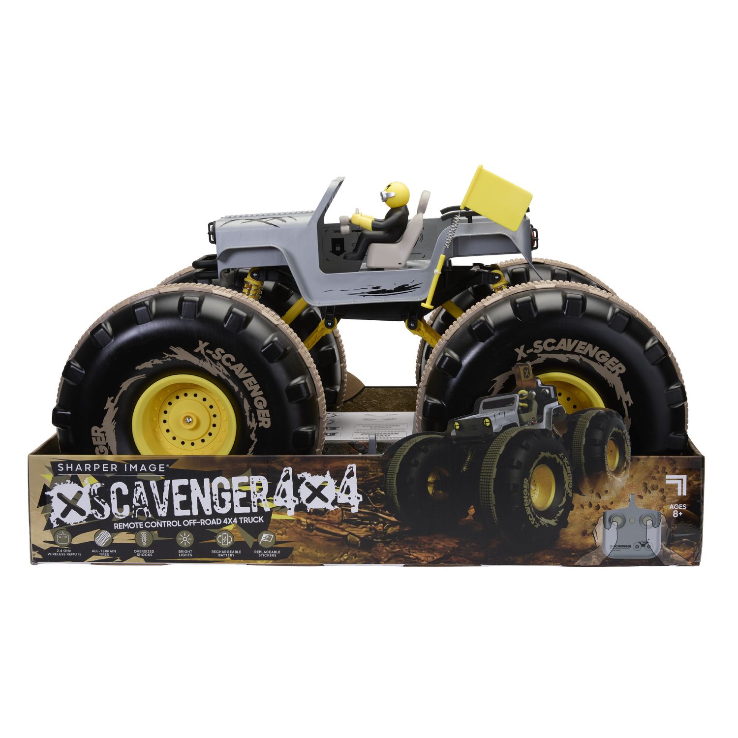 X scavenger 4x4 rc truck fuoristrada con led e accessori - sharper image - Sharper Image