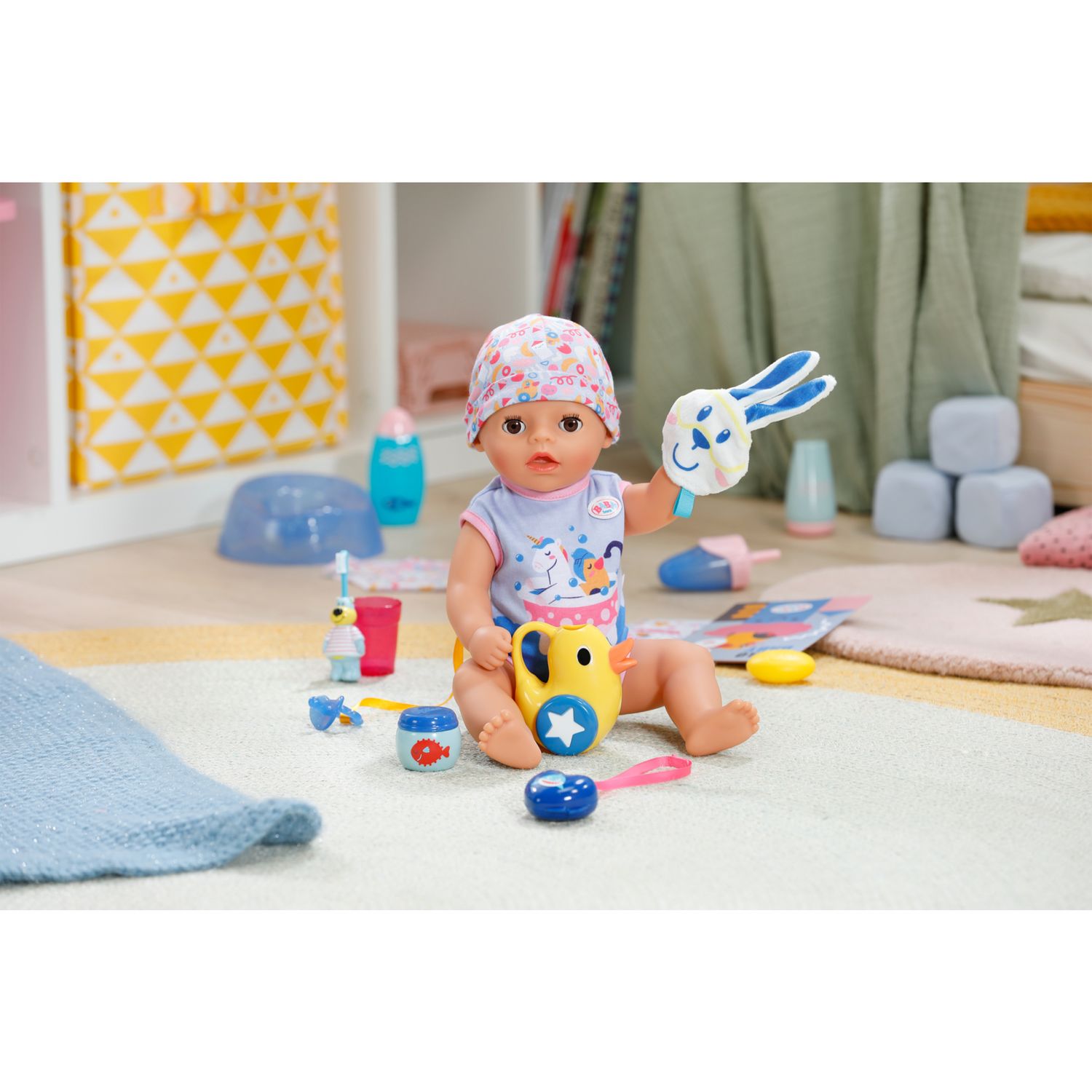 Baby born lukas bagnetto 36cm, bambola con 7 funzioni per bambini da 1 anno, funziona senza batteria, con accessori per il bagno - BABY BORN