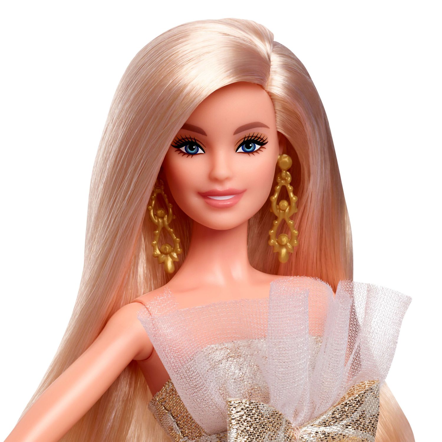 Barbie signature - barbie magia delle feste 2025, bambola da collezione con capelli biondi e abito argento e oro - Barbie