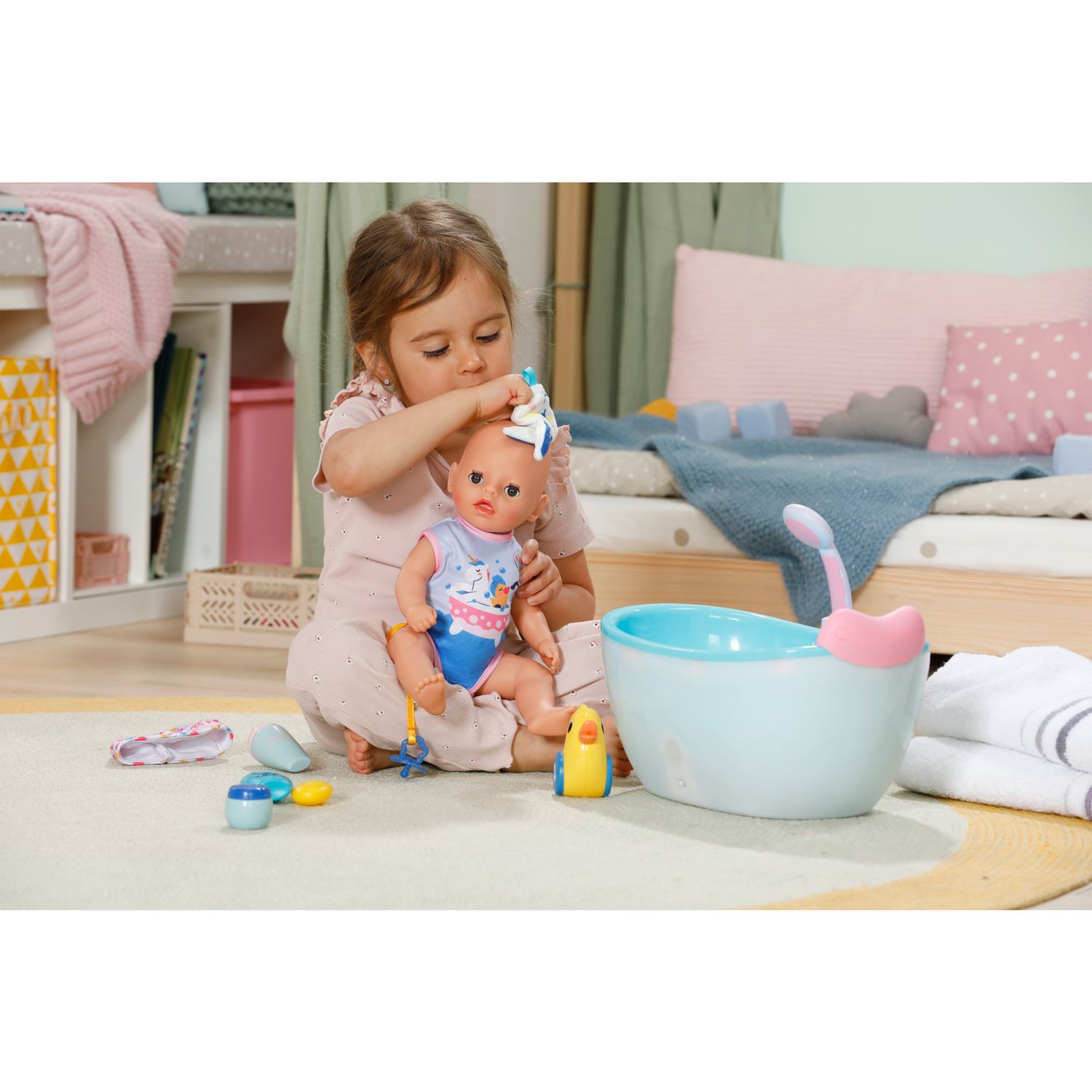 Baby born lukas bagnetto 36cm, bambola con 7 funzioni per bambini da 1 anno, funziona senza batteria, con accessori per il bagno - BABY BORN