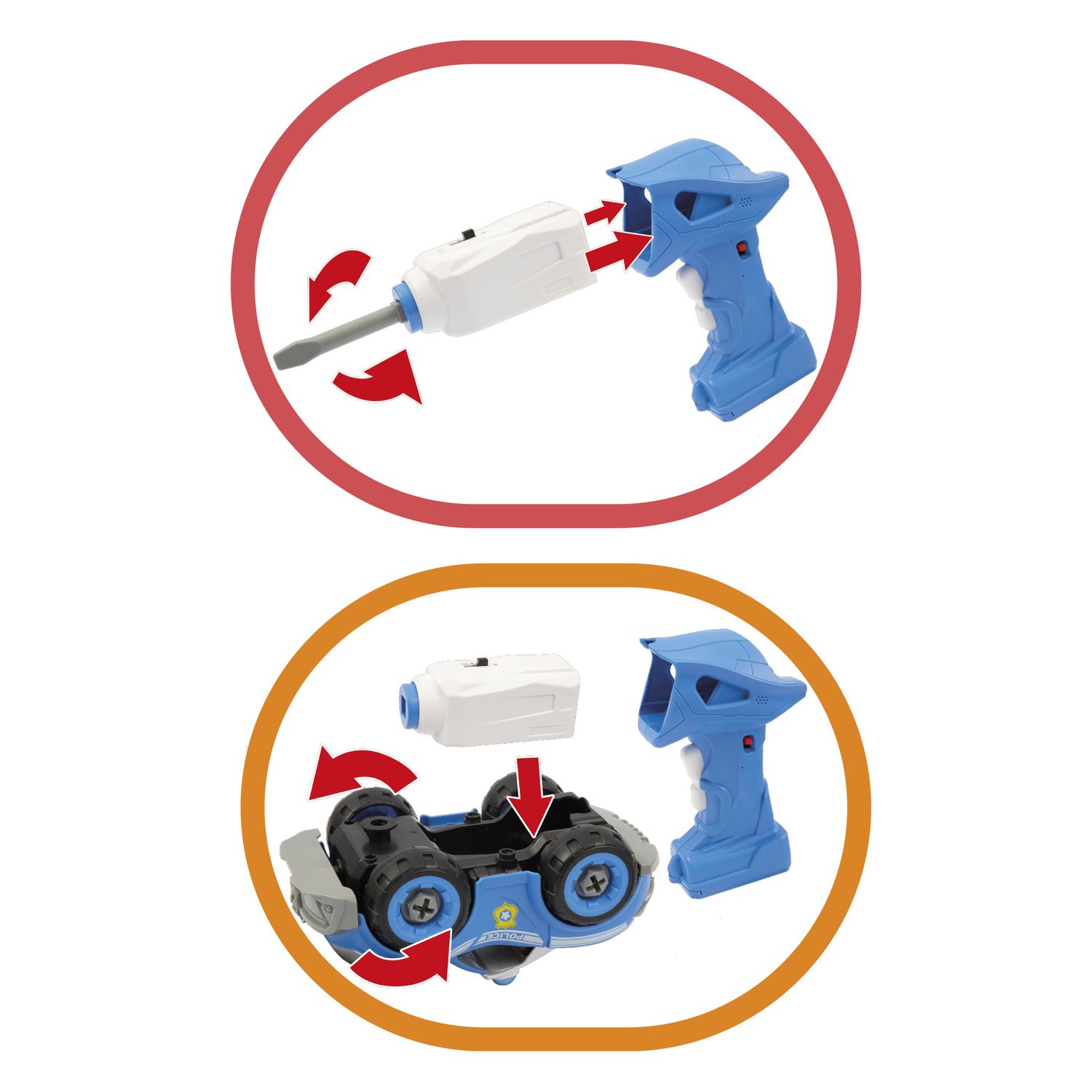 Macchinina 2 in 1 da montare e guidare con trapano elettrico - BABY SMILE