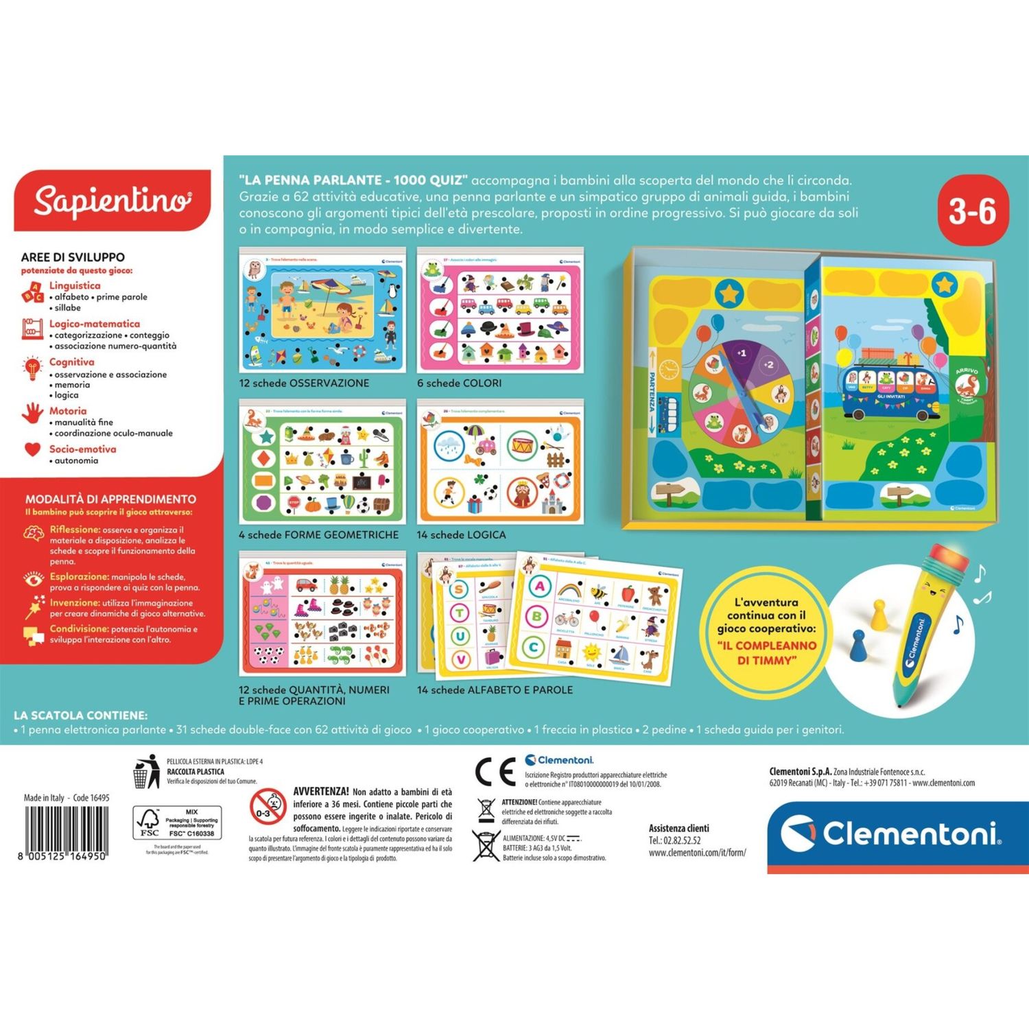 Clementoni - la penna parlante 1000 quiz - 16495 - CLEMENTONI, SAPIENTINO