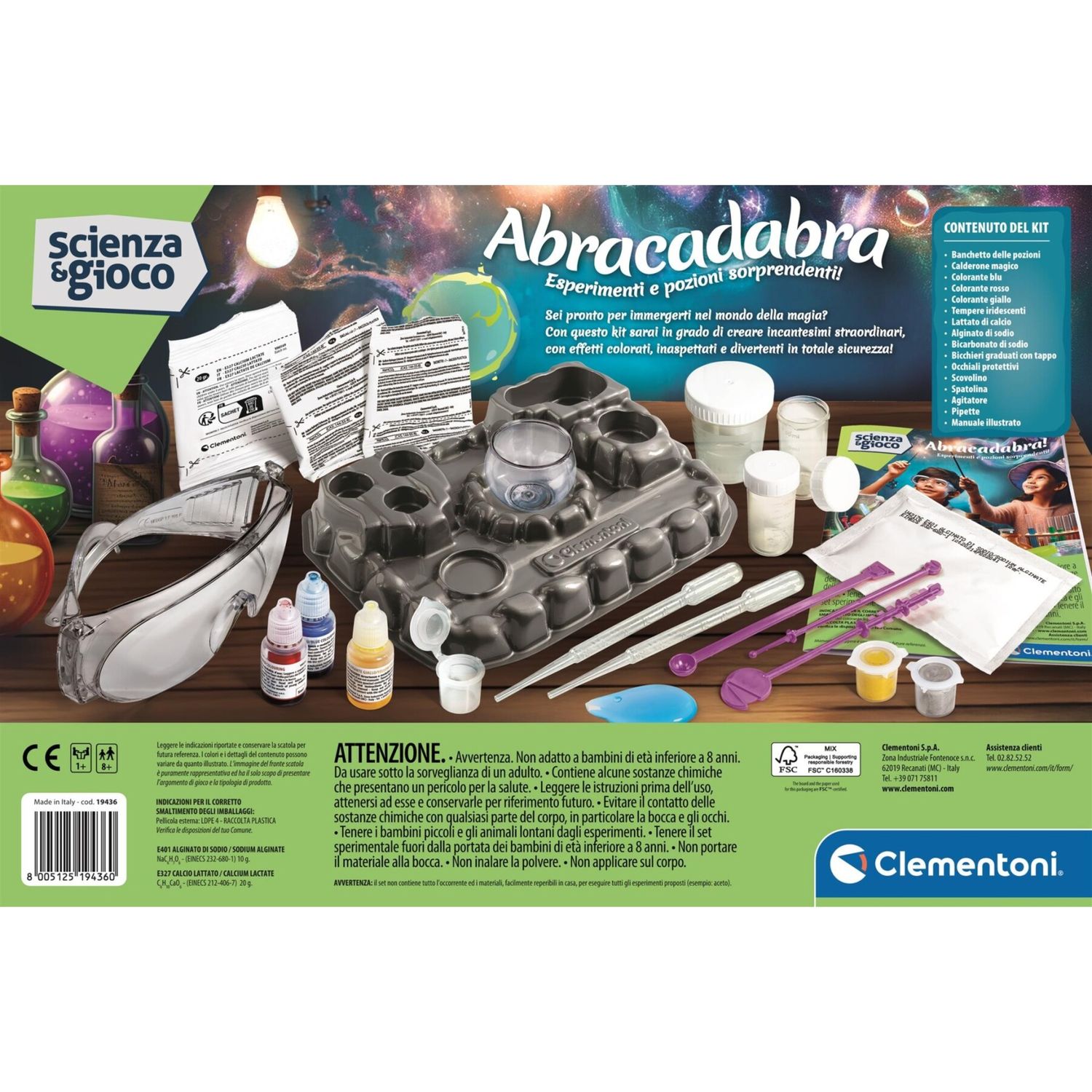 Clementoni - abracadabra - esperimenti e pozioni sorprendenti - 19436 - CLEMENTONI