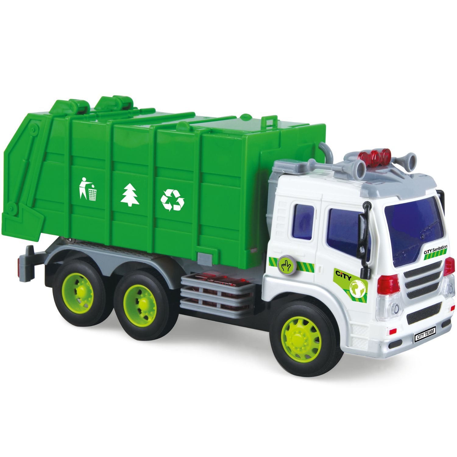 Camion nettezza urbana 1:16 - movimento a frizione e luci realistiche - 