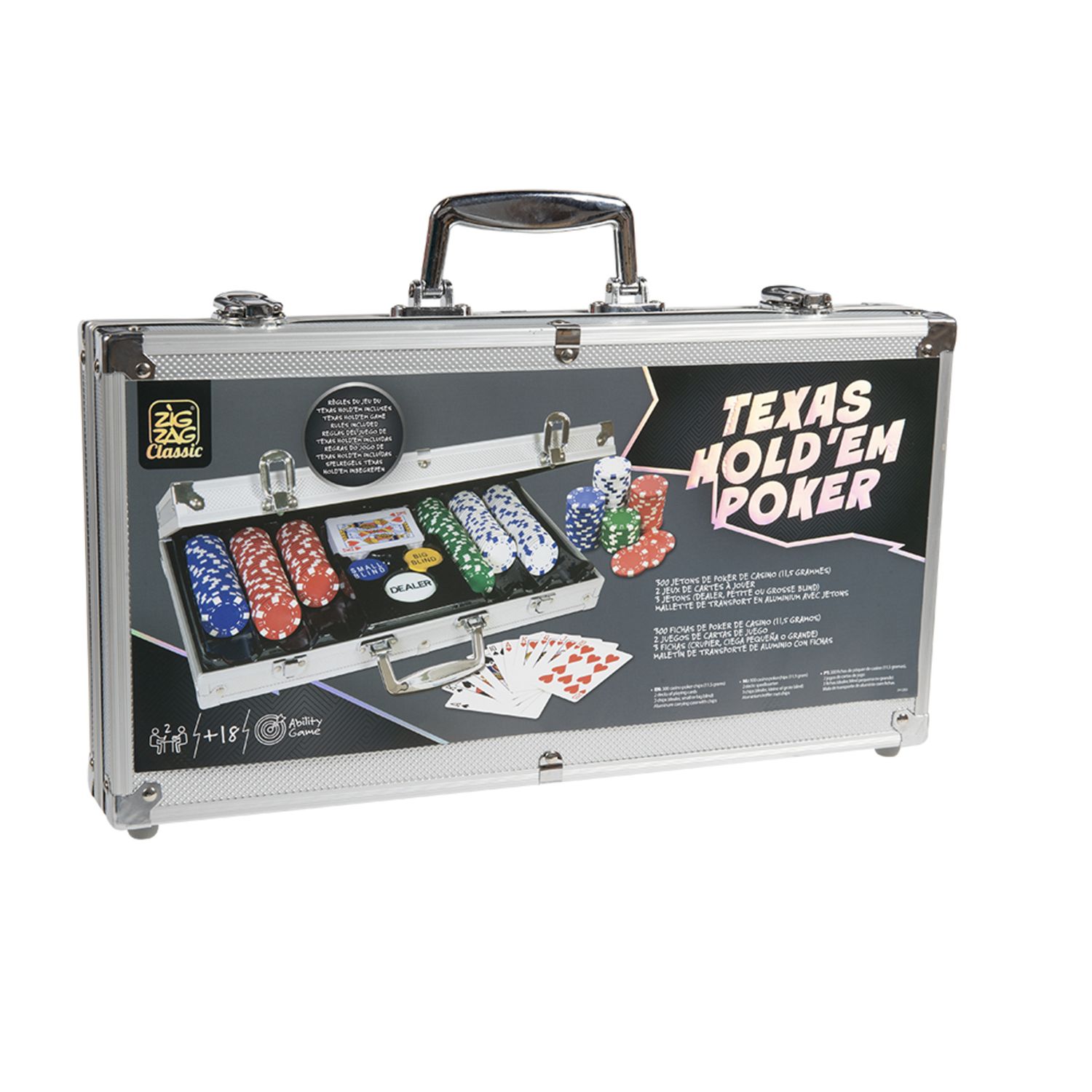 Valigetta poker resistente con compartimenti - accessorio da gioco elegante - ZIG ZAG