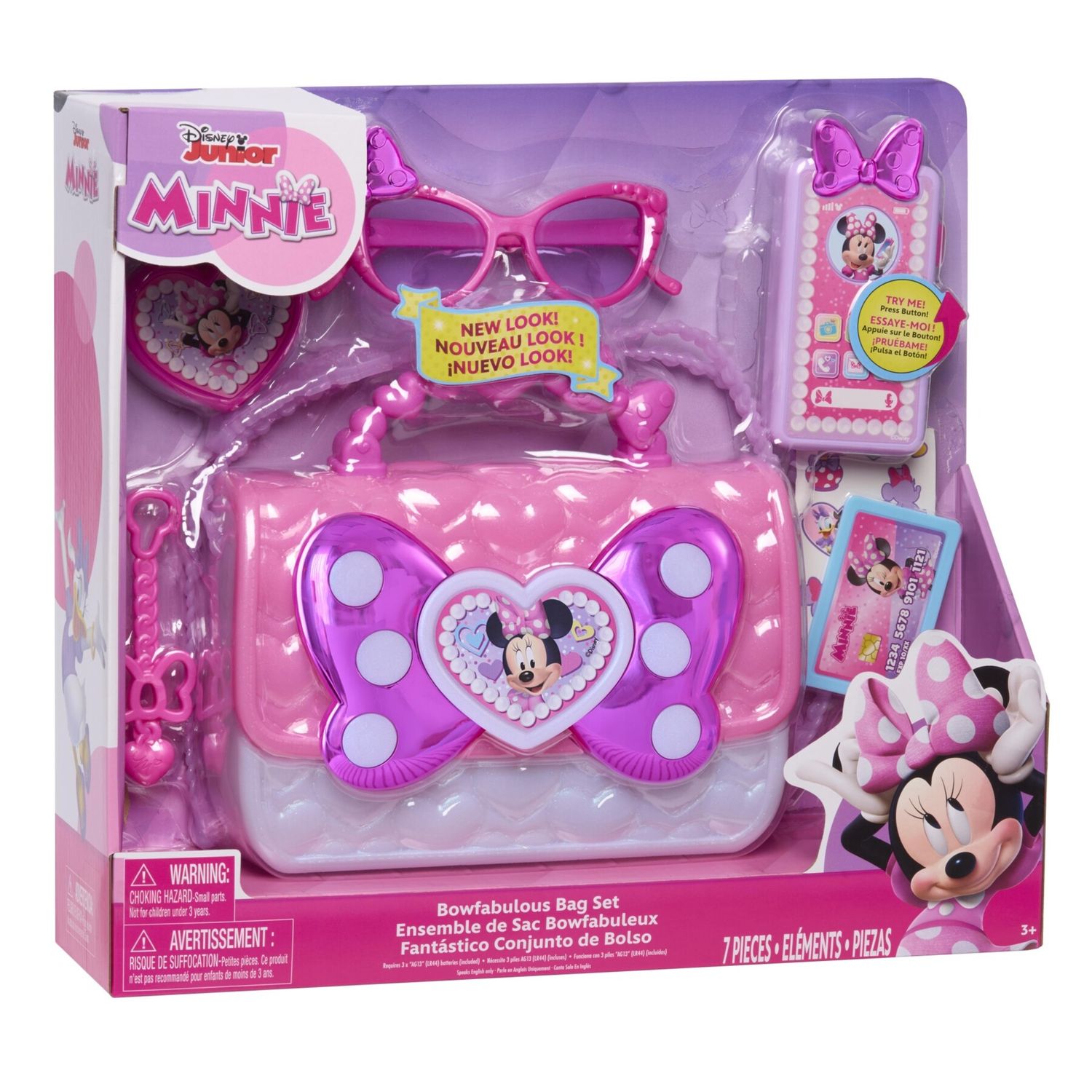 Just playjust play disney junior minnie mouse bow bag set - 7 accessori, luci e suoni - Disney, Minnie