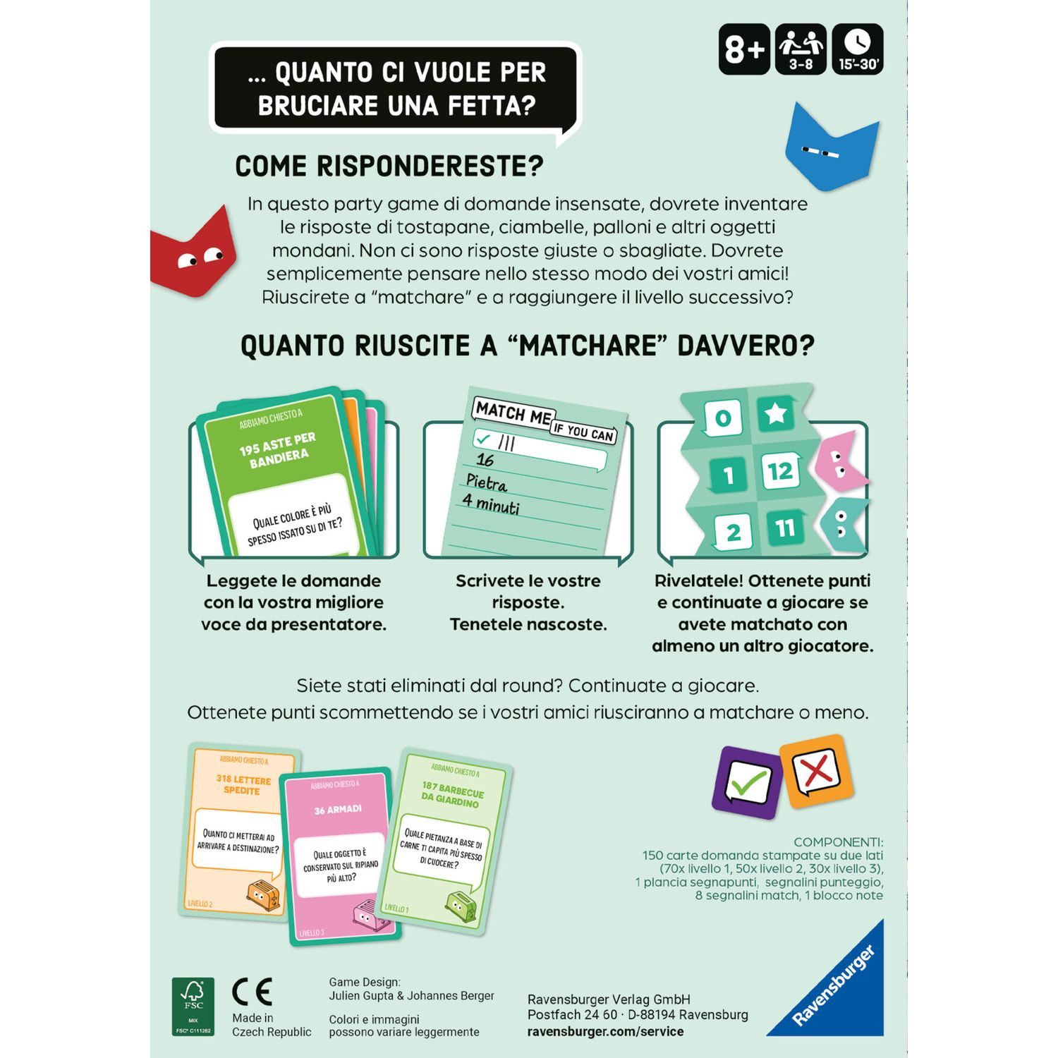 Ravensburger, match me if you can, it, party game per 3 - 8 giocatori,  8+ - RAVENSBURGER